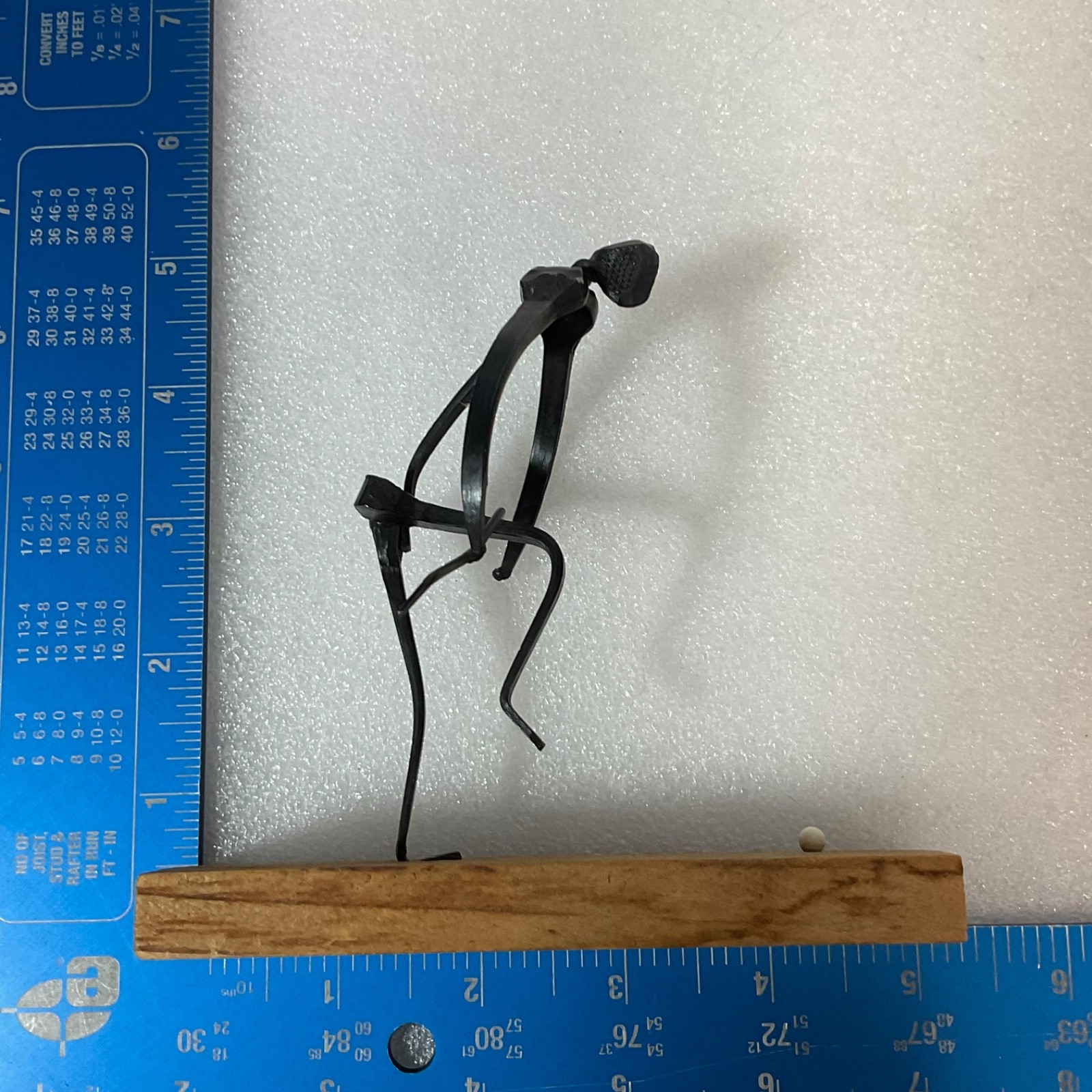 Handmade Metal Golfer Folk Art Sculpture 5 in Tall on Wood Base - Image 8