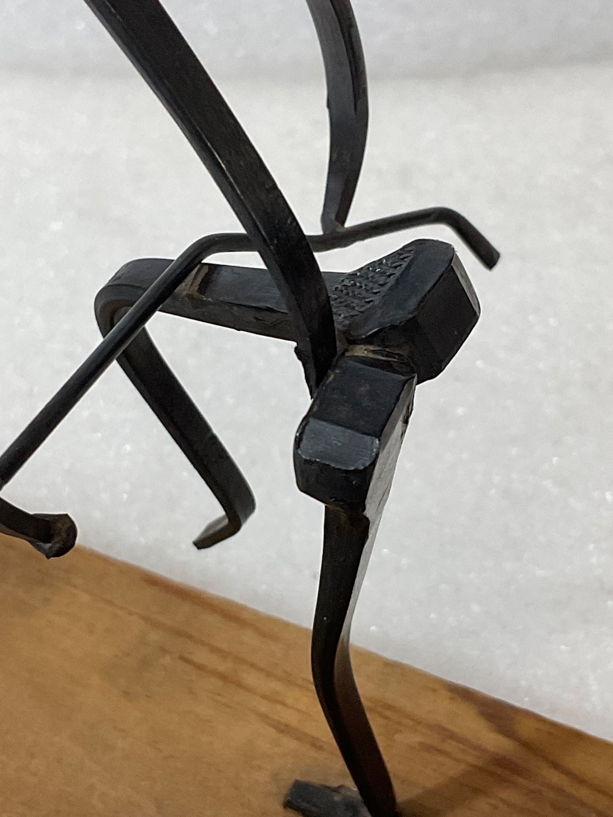 Handmade Metal Golfer Folk Art Sculpture 5 in Tall on Wood Base - Image 12