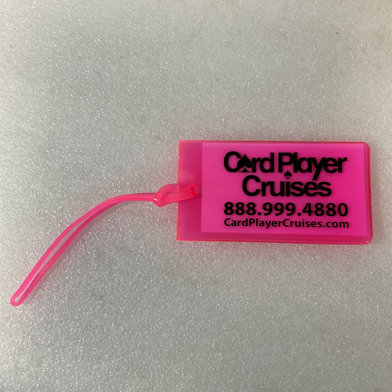 Card Player Cruises Pink Flexible Luggage ID Tag w Strap 4.25 in x 2.5 in - Image 2