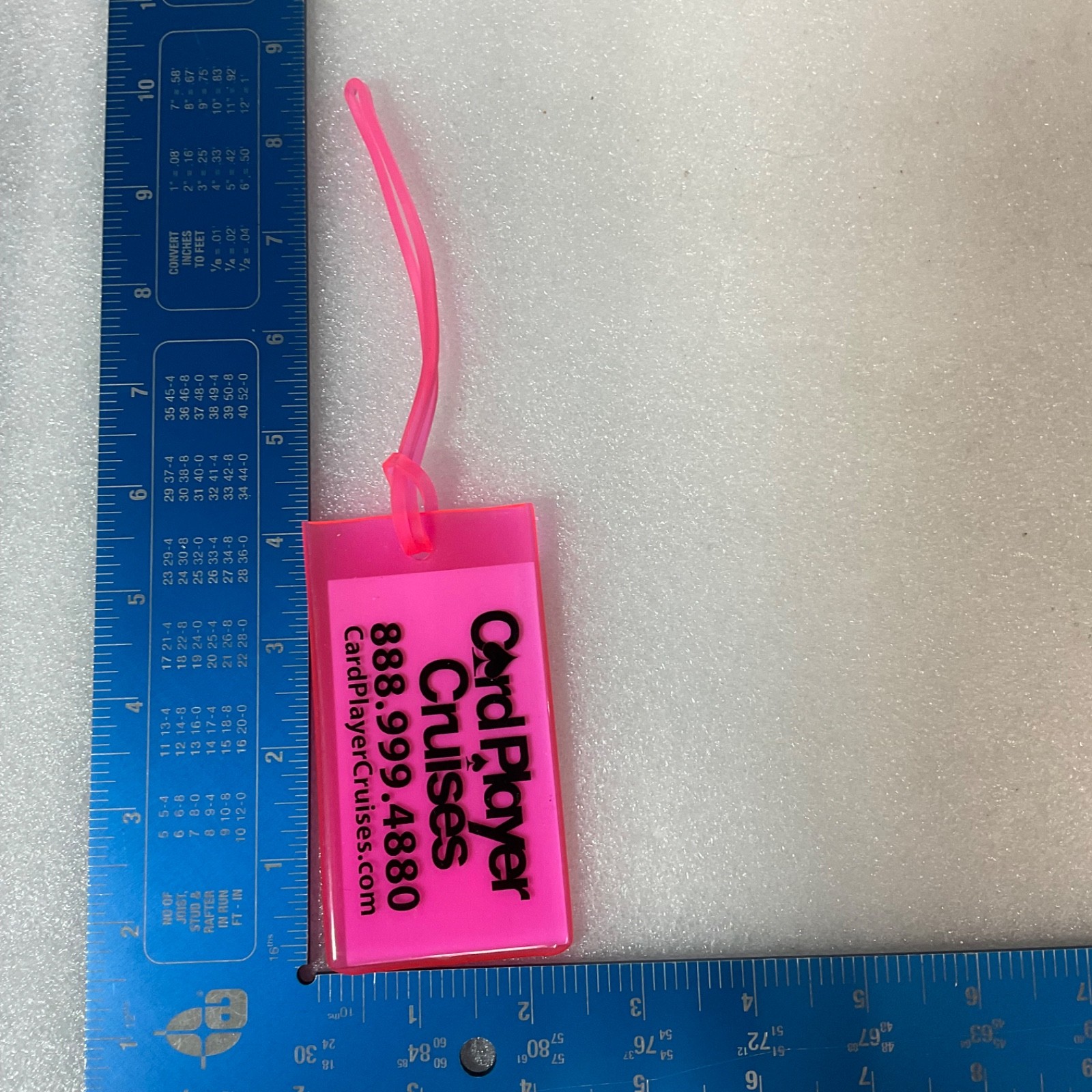 Card Player Cruises Pink Flexible Luggage ID Tag w Strap 4.25 in x 2.5 in - Image 5