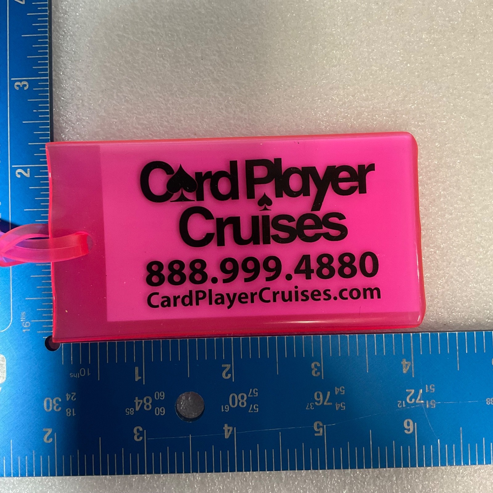 Card Player Cruises Pink Flexible Luggage ID Tag w Strap 4.25 in x 2.5 in - Image 6