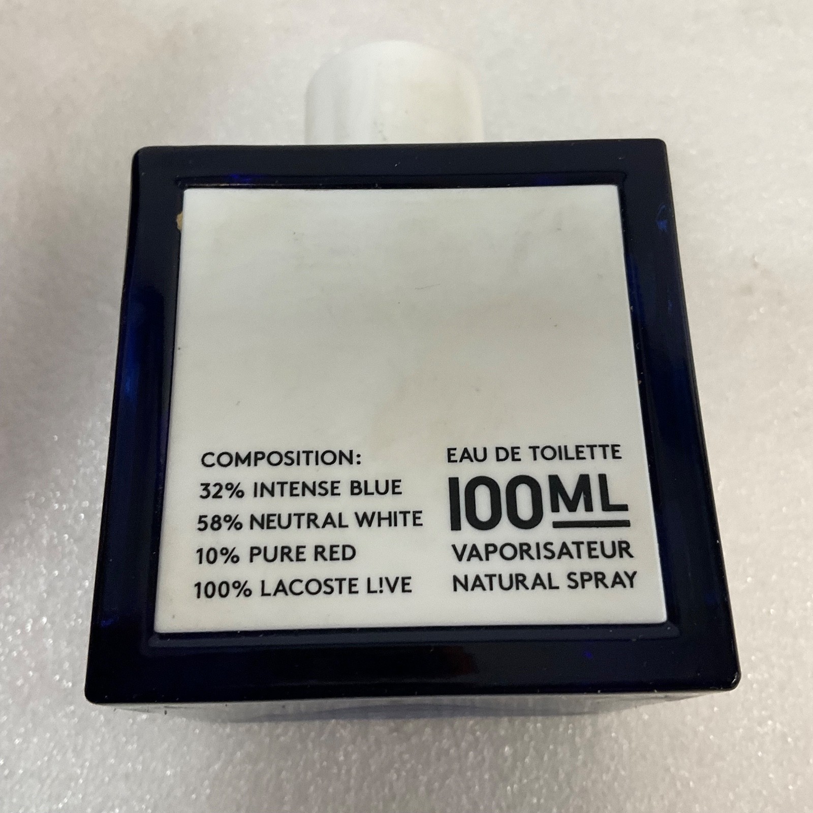 Lacoste Live Perfume Bottle 3.3oz Empty Cube Design Collectible Display - Image 5