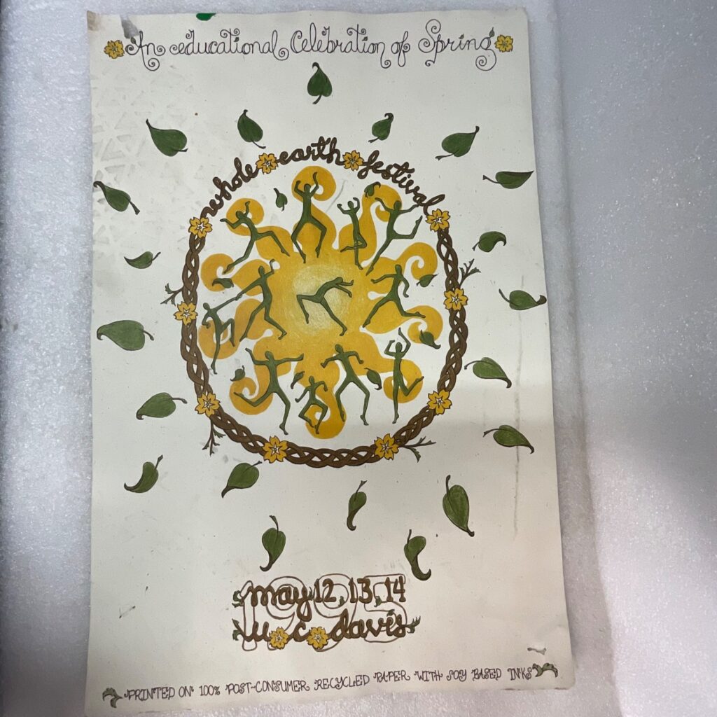 Whole Earth Festival UC Davis May 12-14 Poster Recycled Paper 12 in x 18 in - Image 1