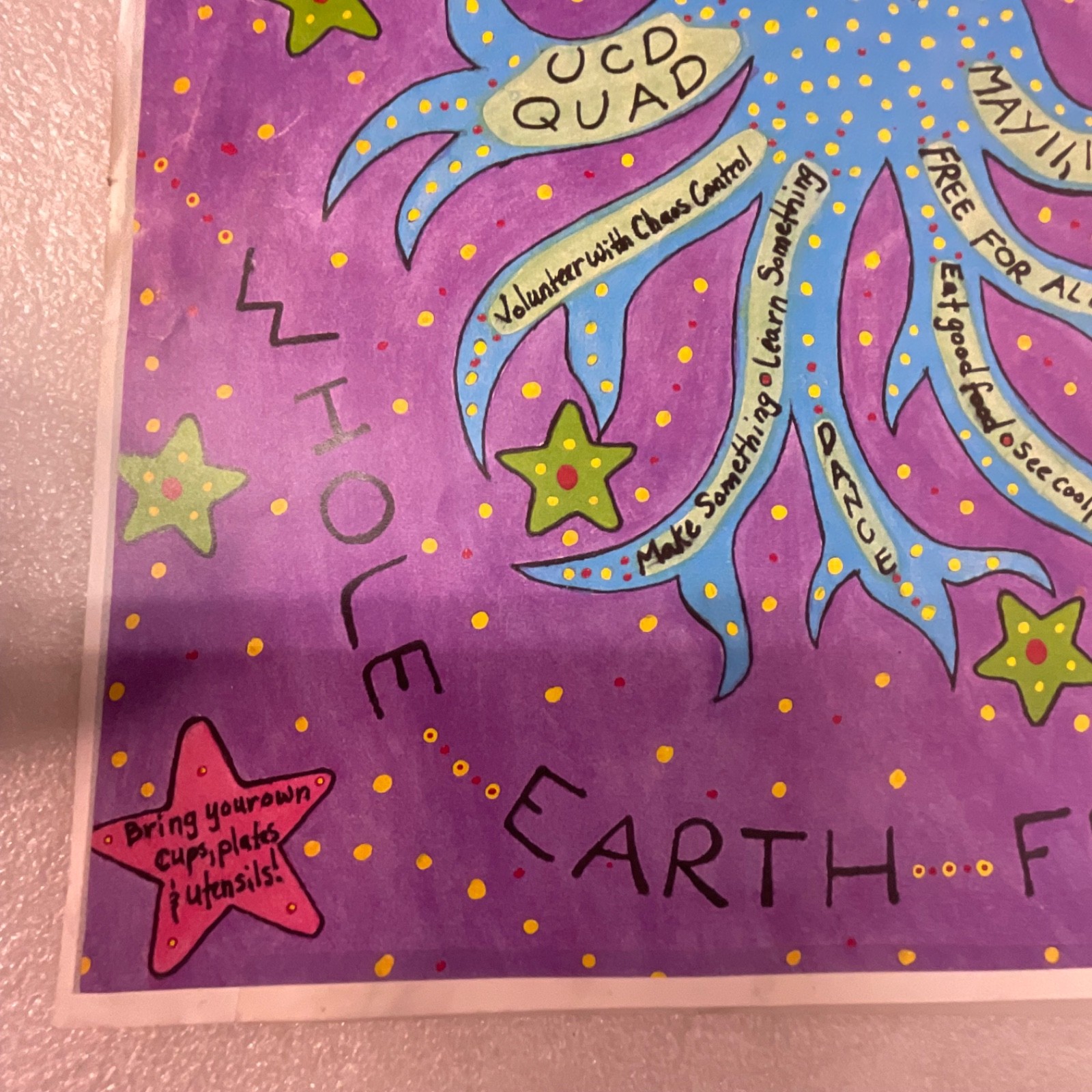 Whole Earth Festival Nude Awakening UC Davis Quad Poster May 11-13 11 x 17 in - Image 13