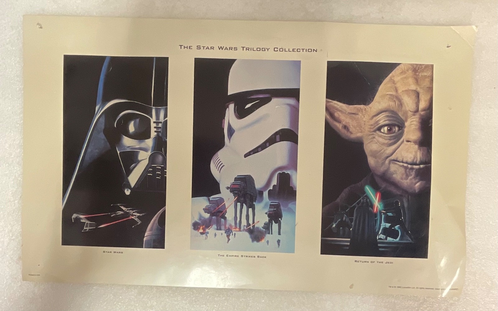 1995 Star Wars Trilogy Collection Lucasfilm Poster Vader Yoda 10.5 x 17.5 in - Image 1