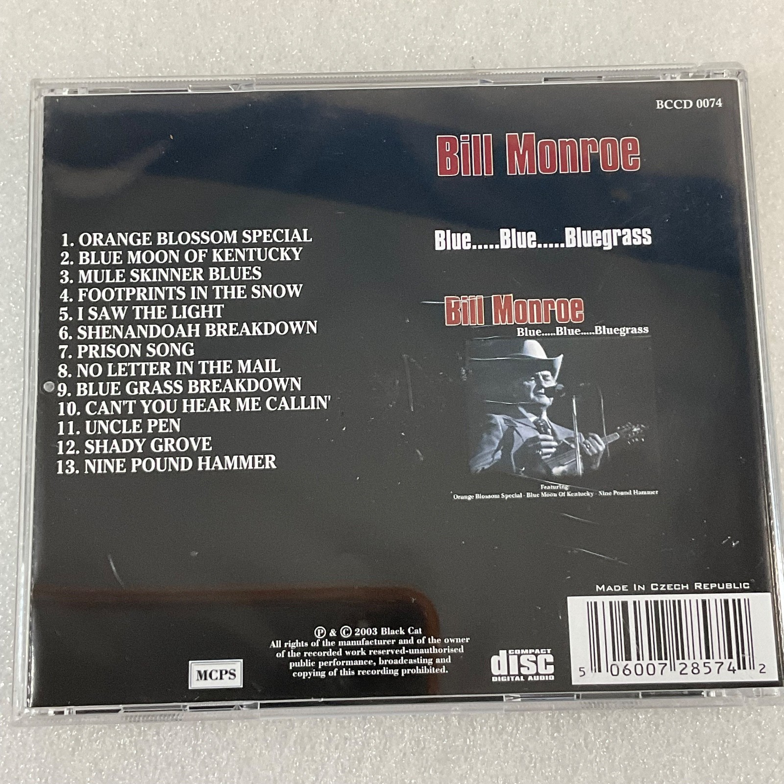 Bill Monroe Blue…Blue…Bluegrass CD Black Cat BCCD 0074 2003 - Image 2