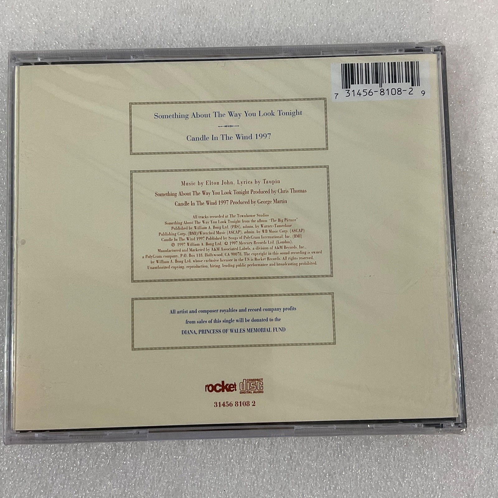 Elton John Candle In The Wind 1997 CD Single Tribute Diana Sealed - Image 2