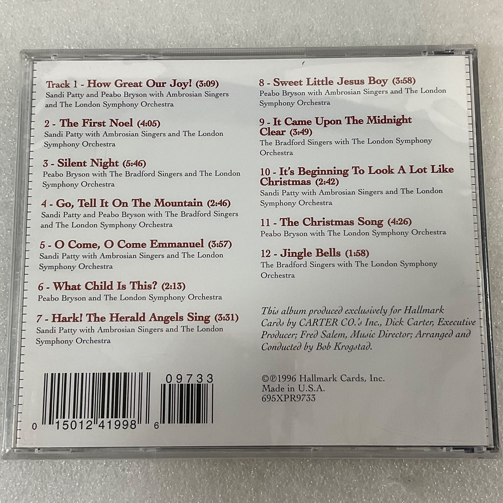 Sandi Patty & Peabo Bryson It’s Christmas 1996 Hallmark CD Album - Image 2