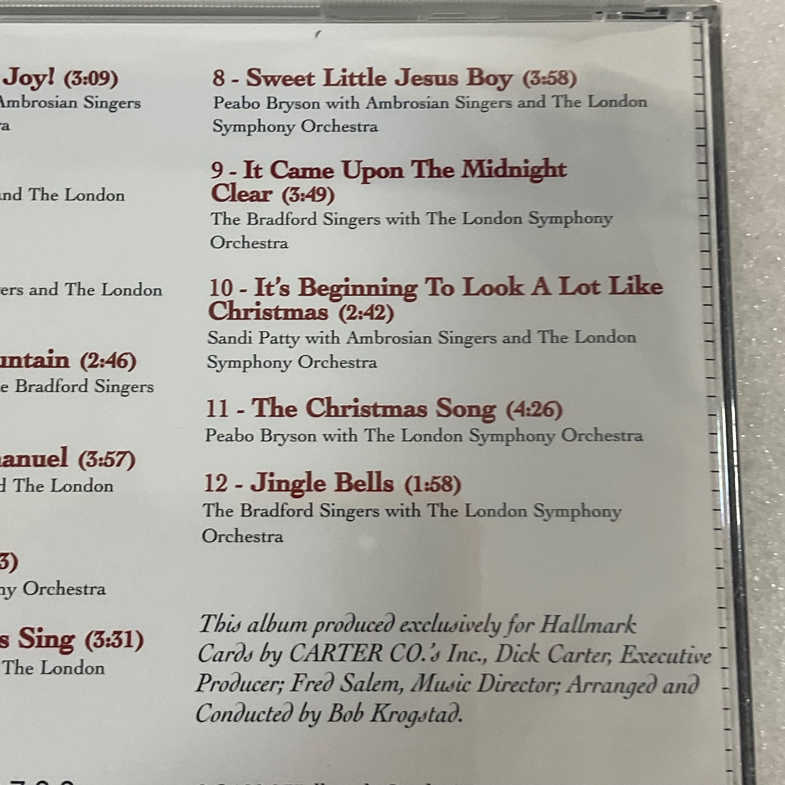 Sandi Patty & Peabo Bryson It’s Christmas 1996 Hallmark CD Album - Image 8