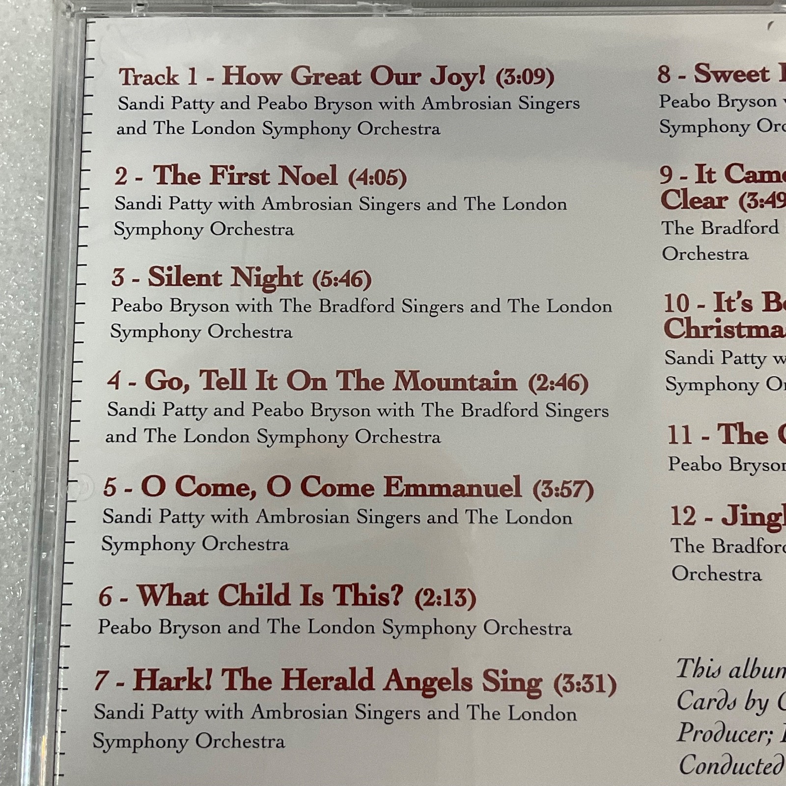Sandi Patty & Peabo Bryson It’s Christmas 1996 Hallmark CD Album - Image 9