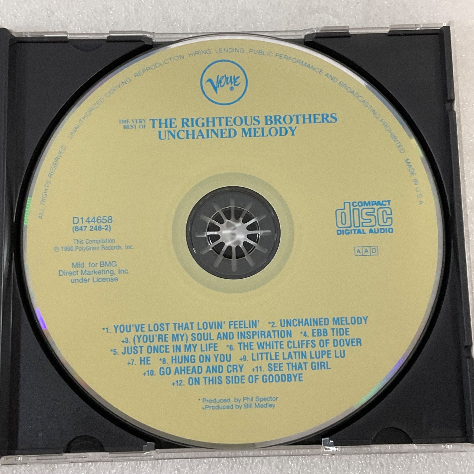 Righteous Brothers The Very Best Of Unchained Melody CD Verve 1990 - Image 7