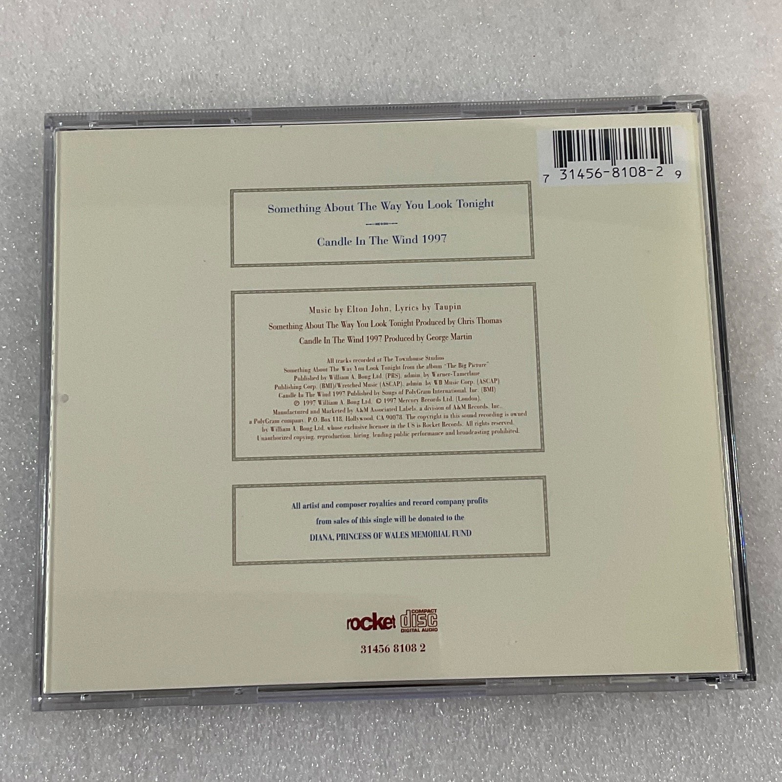 Elton John Something About The Way You Look Tonight / Candle In The Wind CD - Image 2