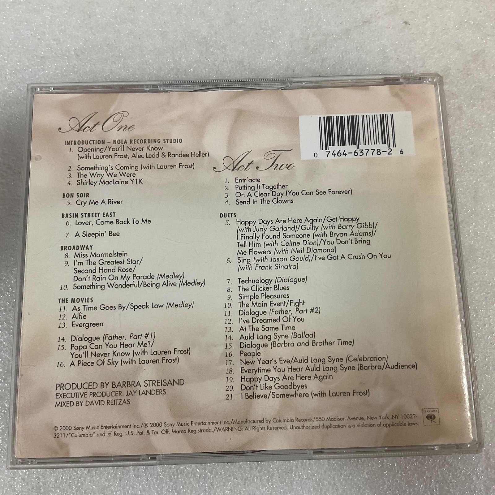 Barbra Streisand Timeless Live in Concert 2CD Columbia 2000 - Image 2