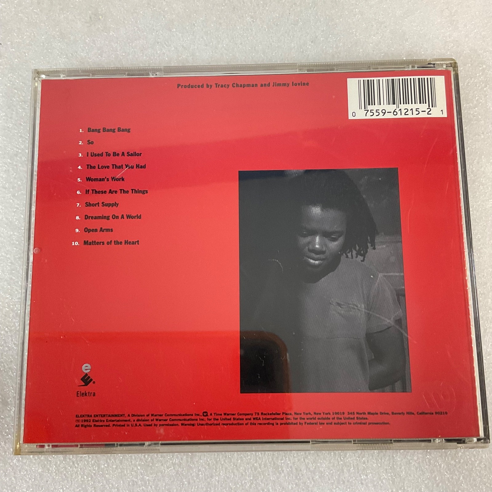 Tracy Chapman Matters of the Heart 1992 Red Album CD Elektra Folk Rock - Image 2