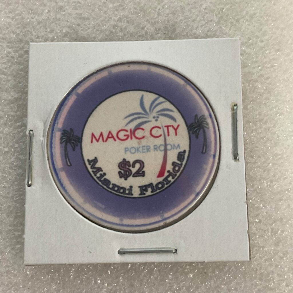 Magic City Poker Room $2 Casino Chip 1.5 in Miami Florida - Image 1