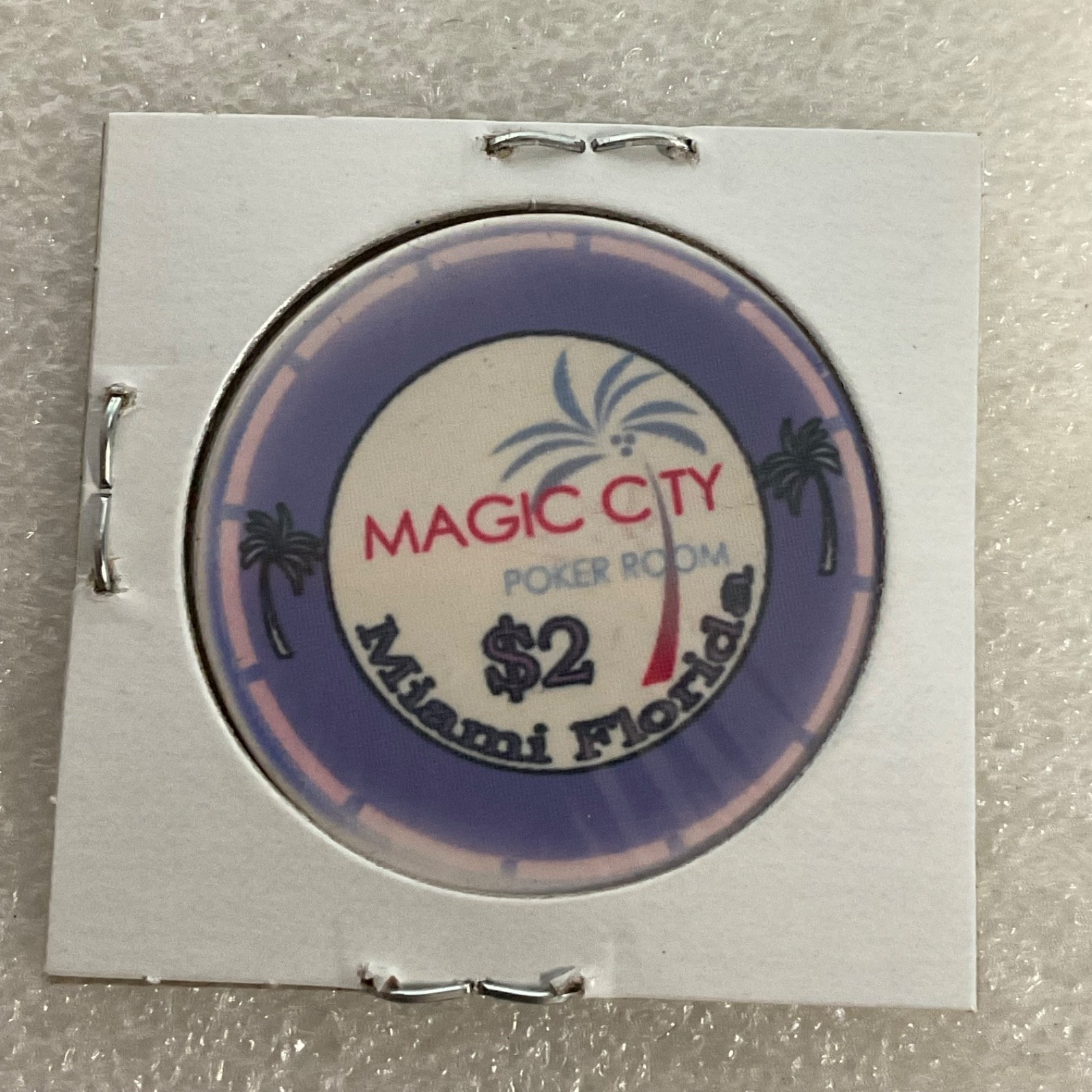 Magic City Poker Room $2 Casino Chip 1.5 in Miami Florida - Image 2