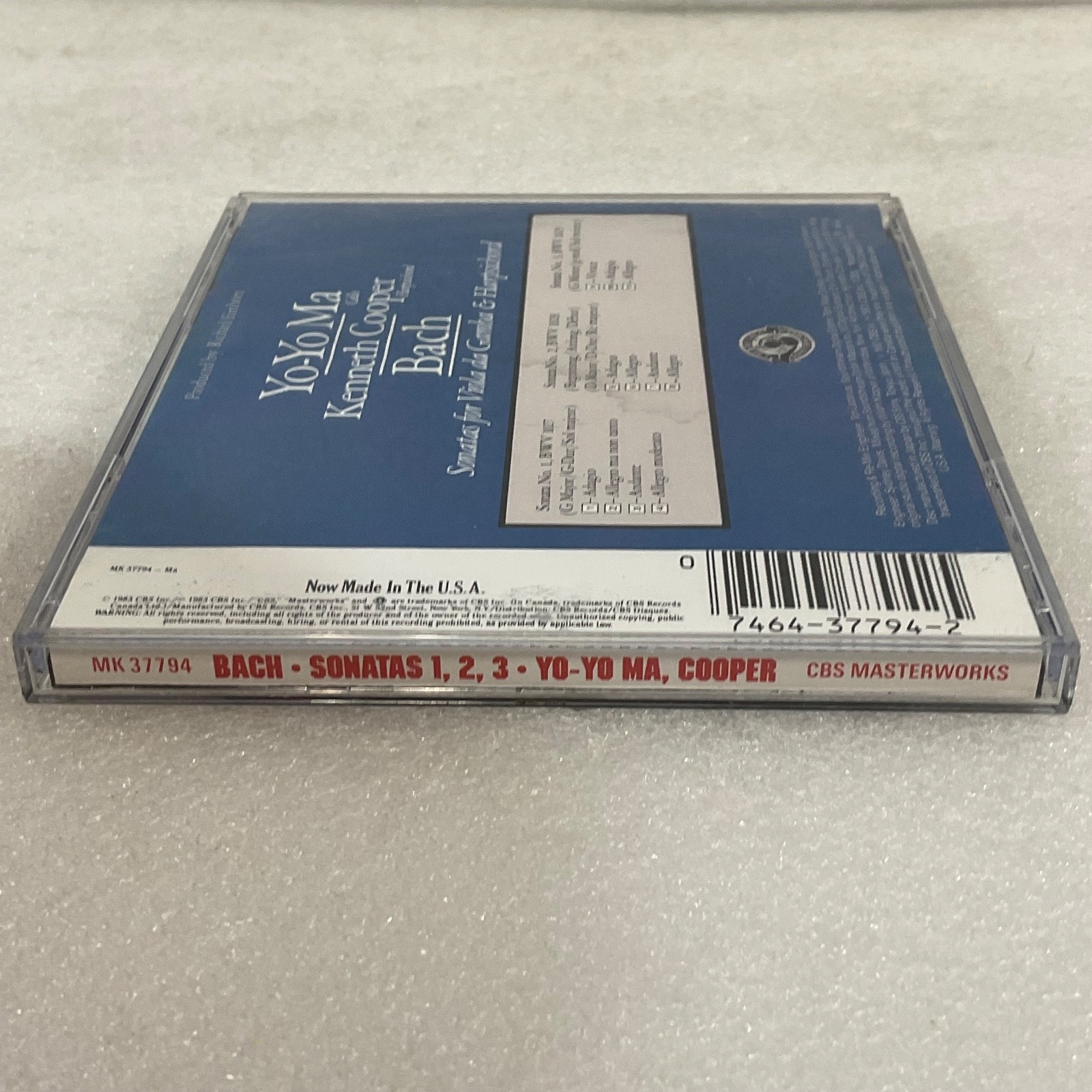 Yo-Yo Ma Kenneth Cooper Bach Sonatas for Viola da Gamba & Harpsichord CD - Image 5