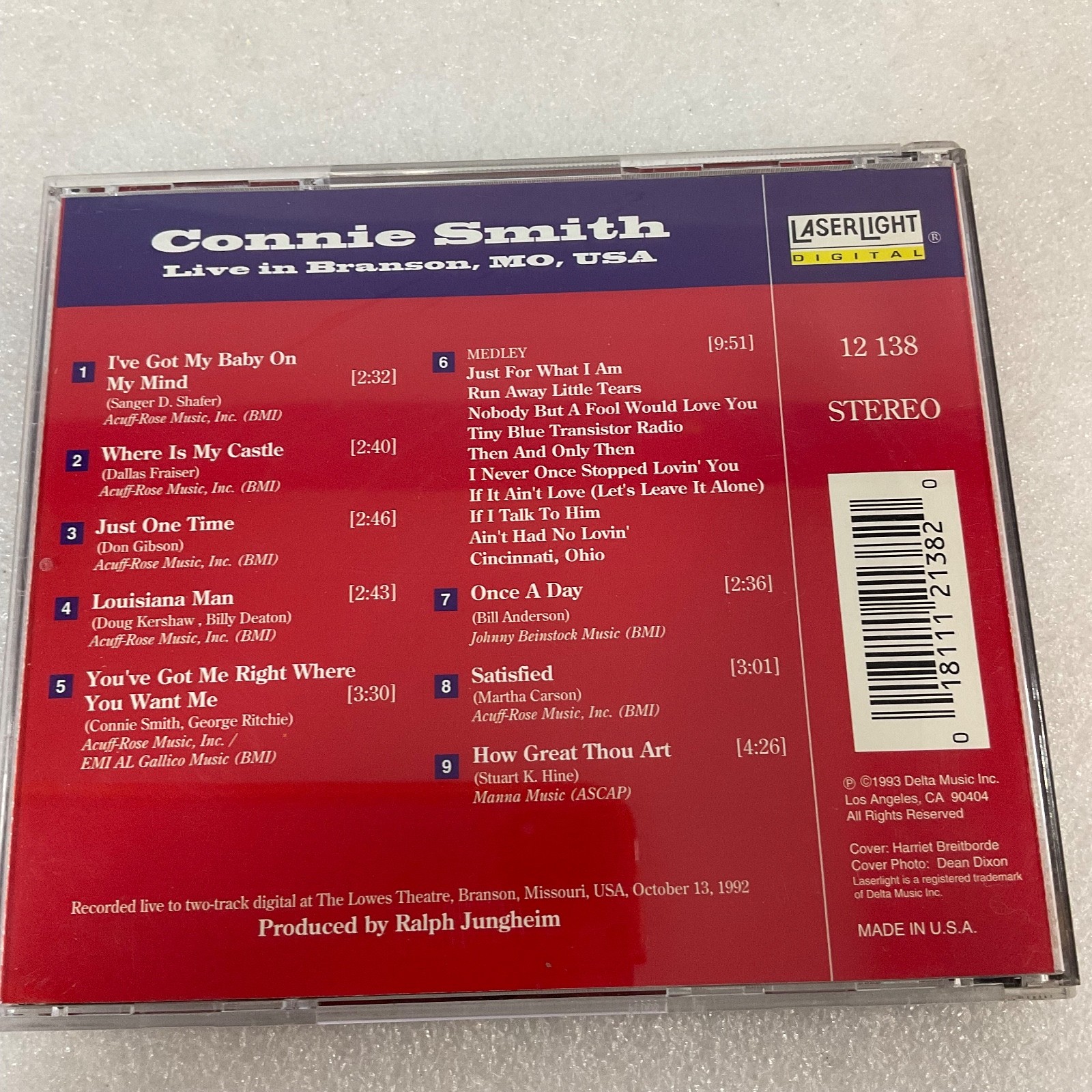 Connie Smith Live in Branson MO USA CD 1993 LaserLight Country Gospel - Image 2