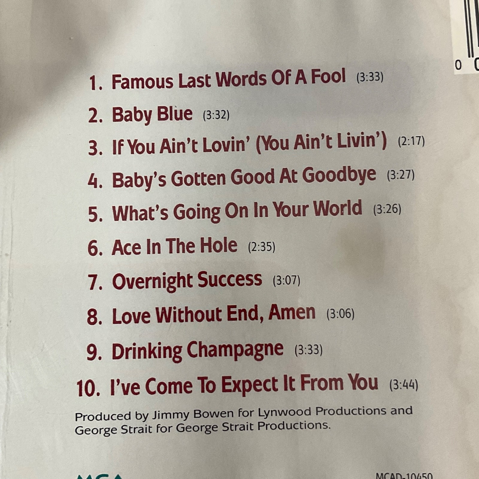 George Strait Ten Strait Hits CD MCA Country 1991 MCAD-10450 - Image 11