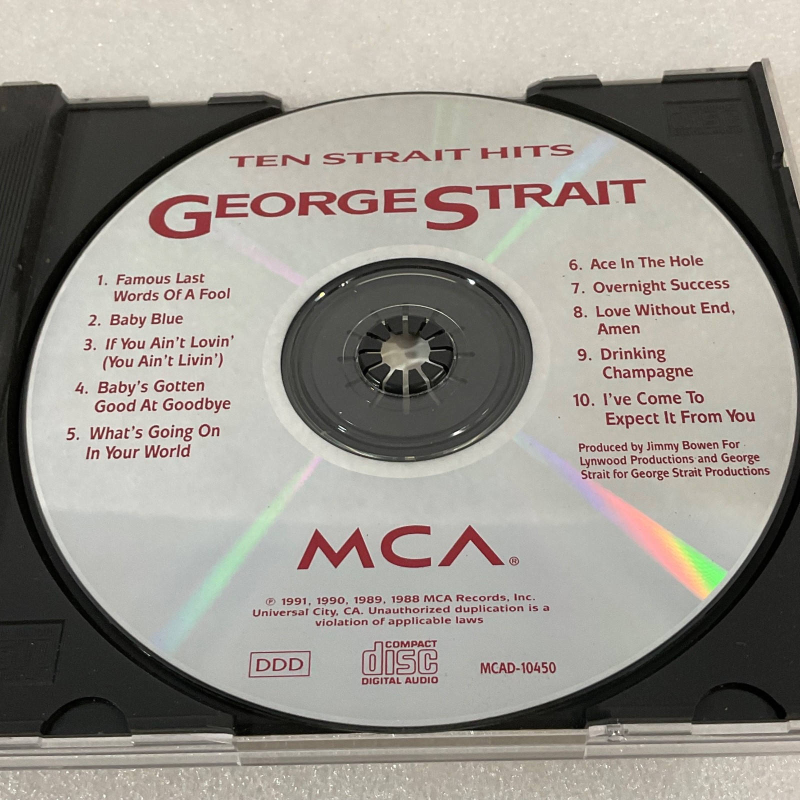 George Strait Ten Strait Hits CD MCA Country 1991 MCAD-10450 - Image 14
