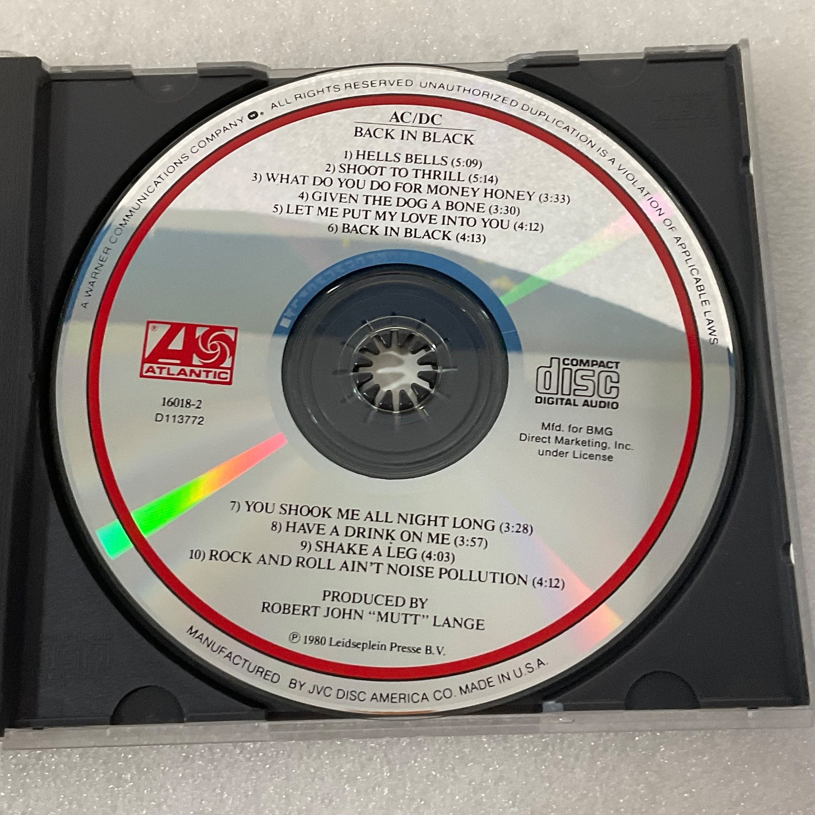 AC/DC Back in Black CD Album Atlantic Records Rock Classic - Image 9