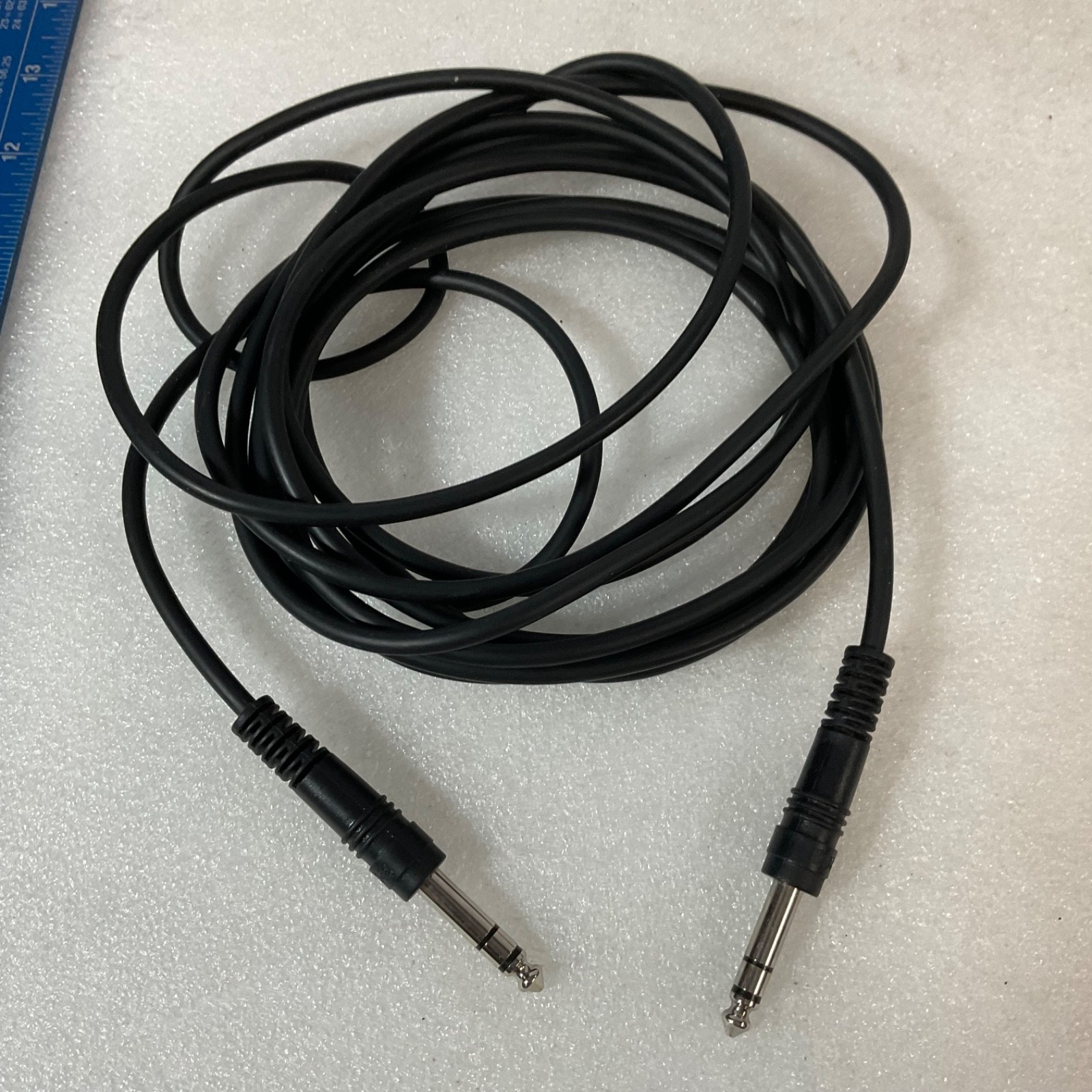 1/4 in TRS Audio Cable 15 ft Black Straight Plugs Instrument Patch Cord - Image 2