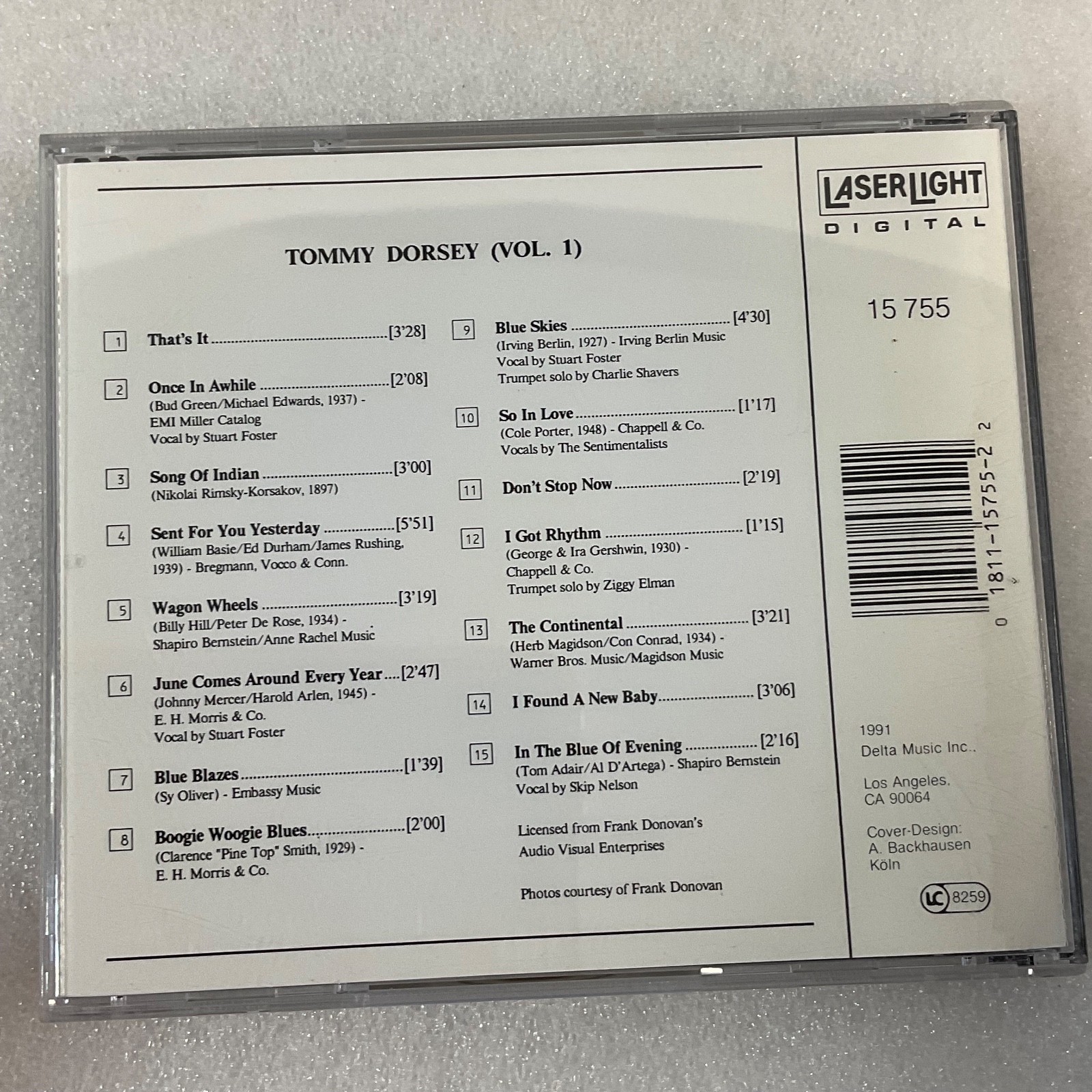 Tommy Dorsey Vol 1 Jazz Collector Edition CD LaserLight 1991 - Image 2