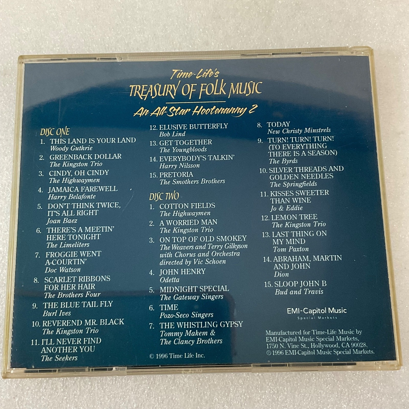 Time-Life Treasury of Folk Music Volume 2 2 CD Set An All-Star Hootenanny - Image 2