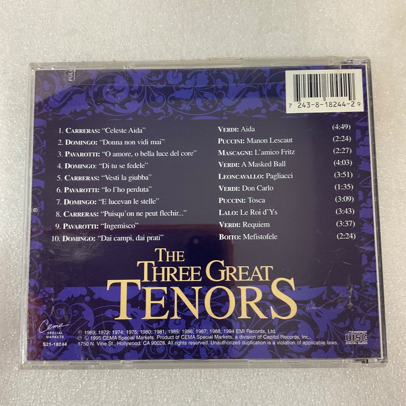 The Three Great Tenors Music CD Carreras Domingo Pavarotti - Image 3