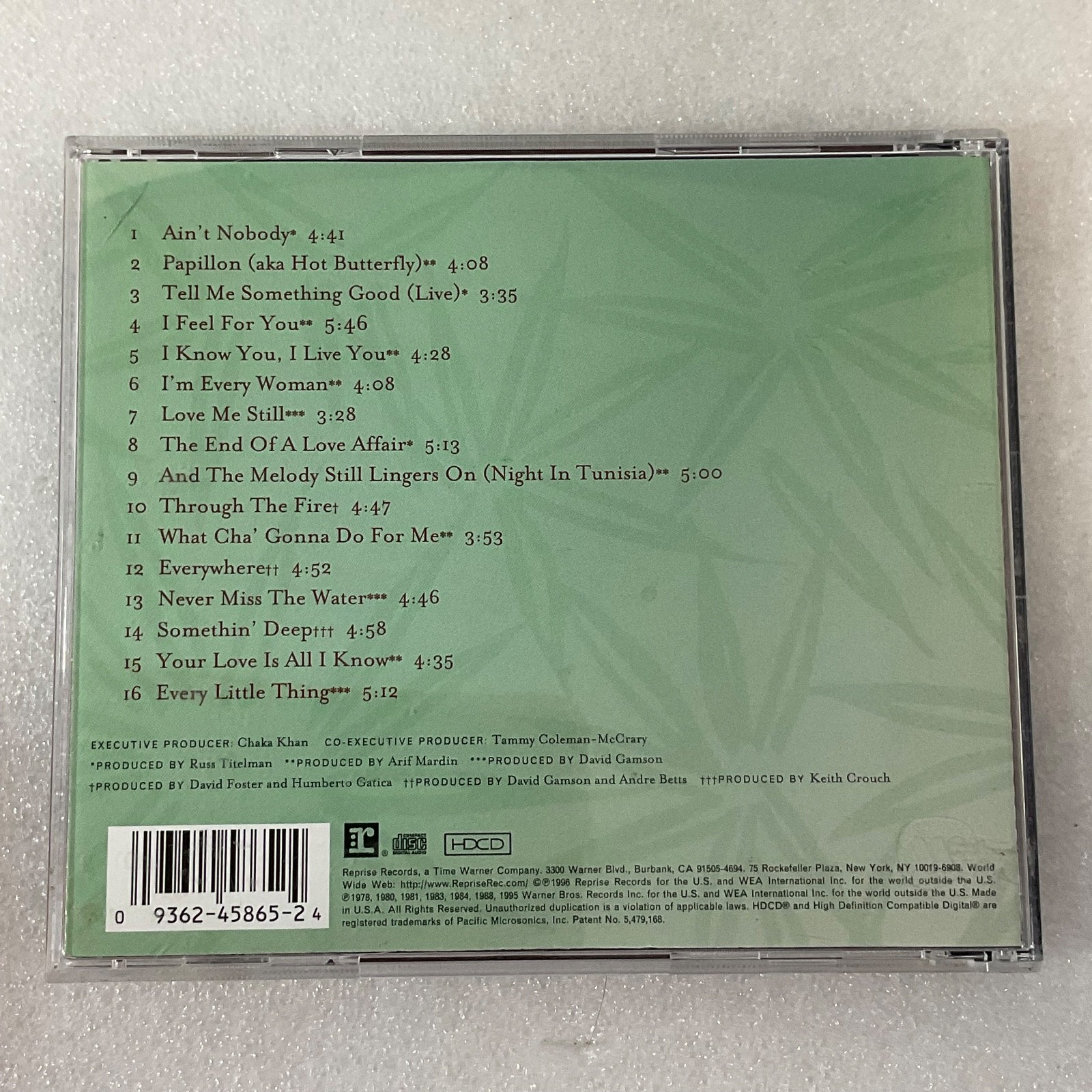 Epiphany The Best of Chaka Khan Vol. One CD 1996 Reprise Records - Image 2