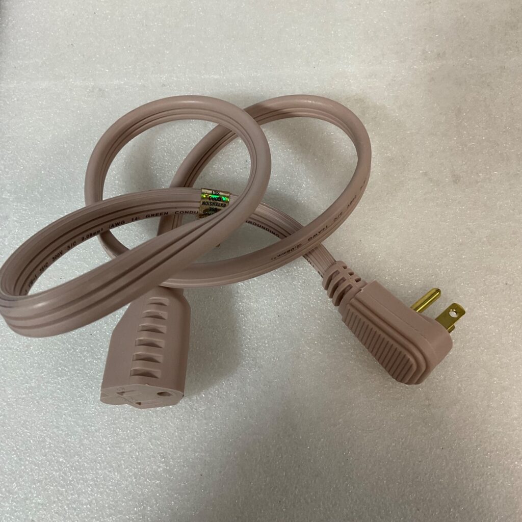 32 in Beige 3-Prong Extension Power Cord UL Listed SPT-3 AWG 14 - Image 1