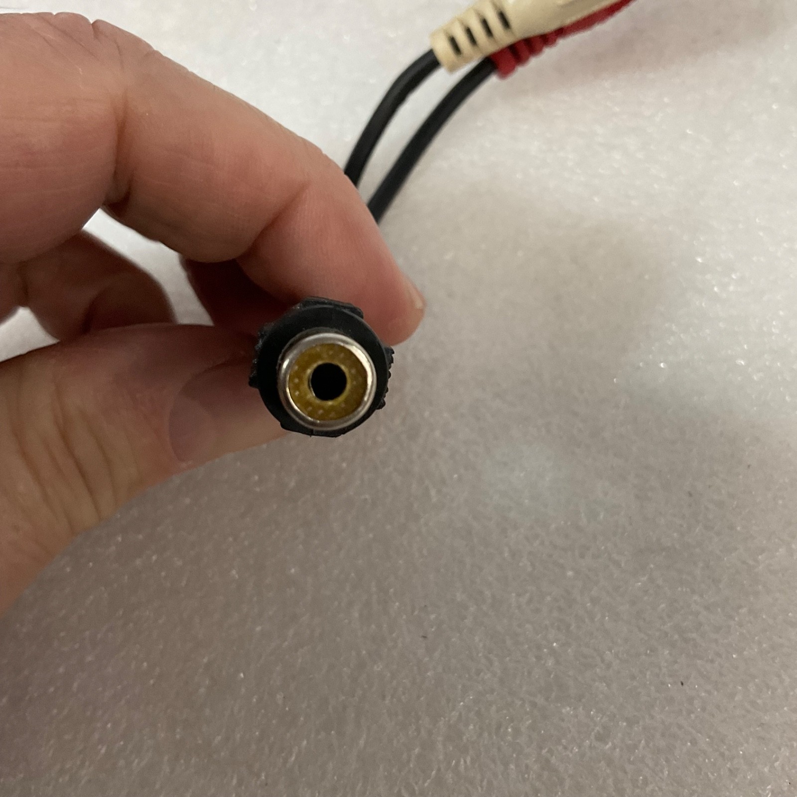 RCA Female to Dual RCA Male Y Adapter Cable 6 in Black Red White - Image 2