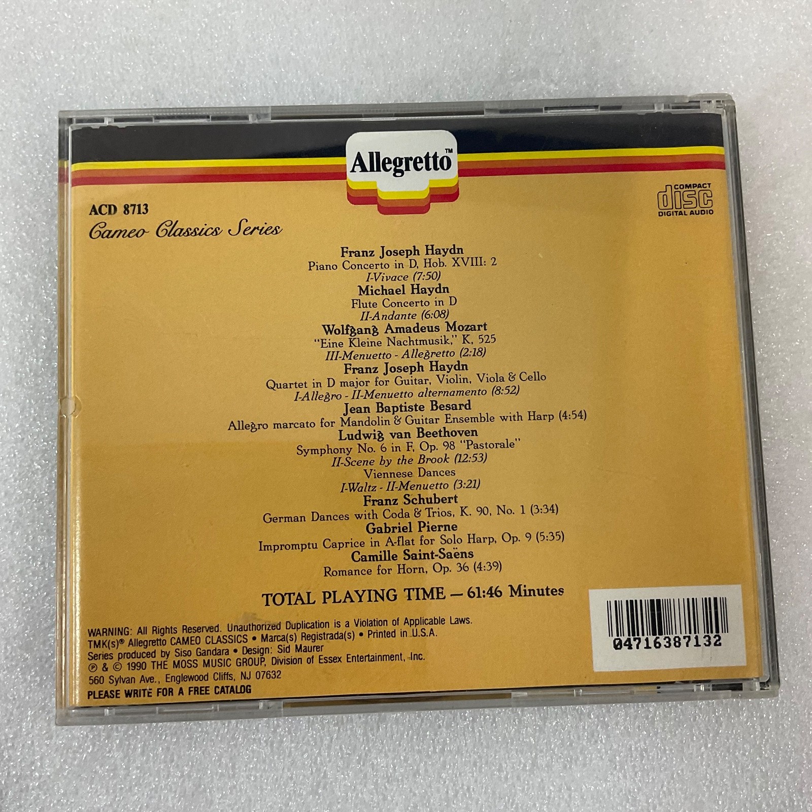 Music for a Lazy Afternoon CD Allegretto Cameo Classics Series ACD 8713 - Image 2