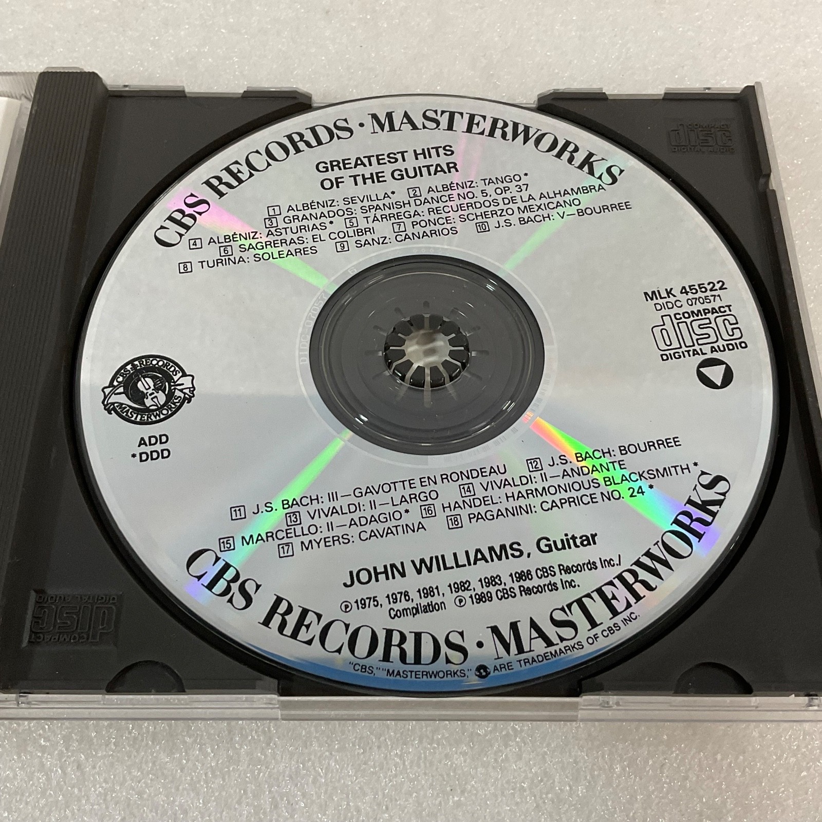 John Williams Greatest Hits of the Guitar CBS Masterworks CD Classical - Image 11