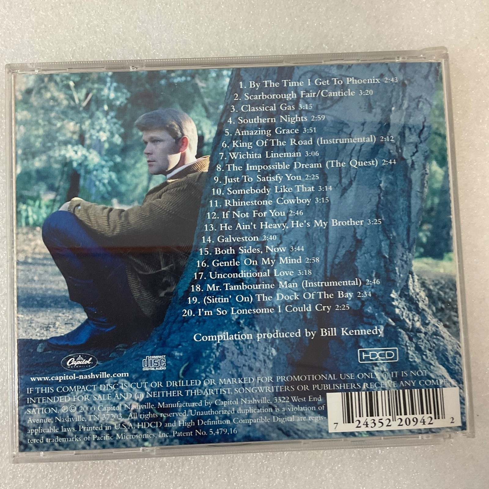 Glen Campbell 20 Greatest Hits CD Capitol Nashville 2000 HDCD Compilation - Image 2