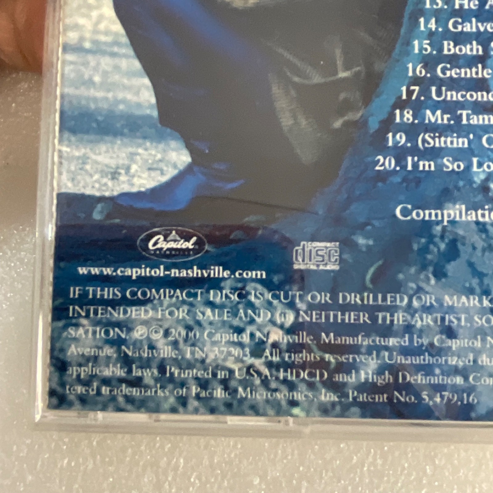 Glen Campbell 20 Greatest Hits CD Capitol Nashville 2000 HDCD Compilation - Image 9