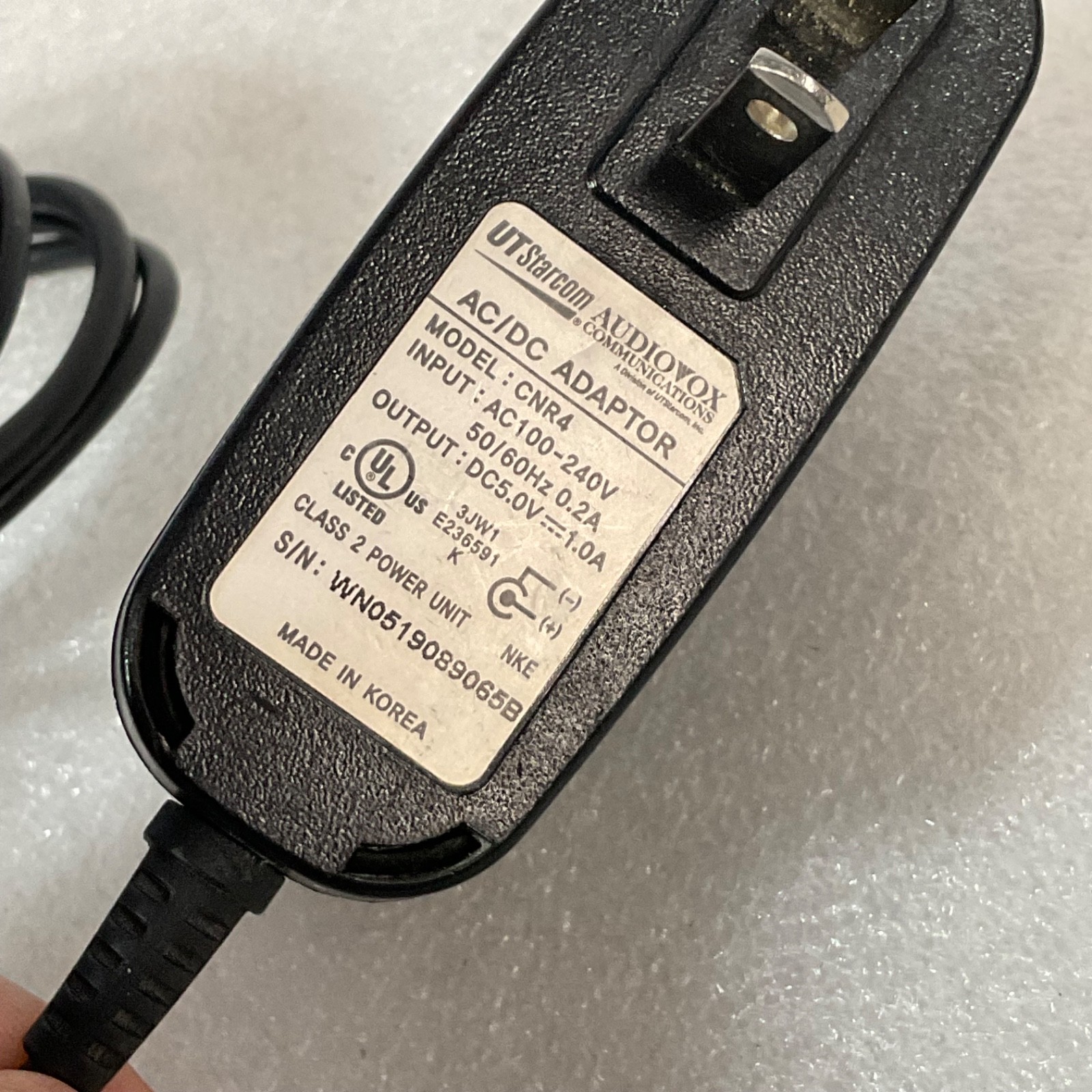 UTStarcom Audionox AC/DC Power Adapter 5V 1A Barrel Plug Cord - Image 3