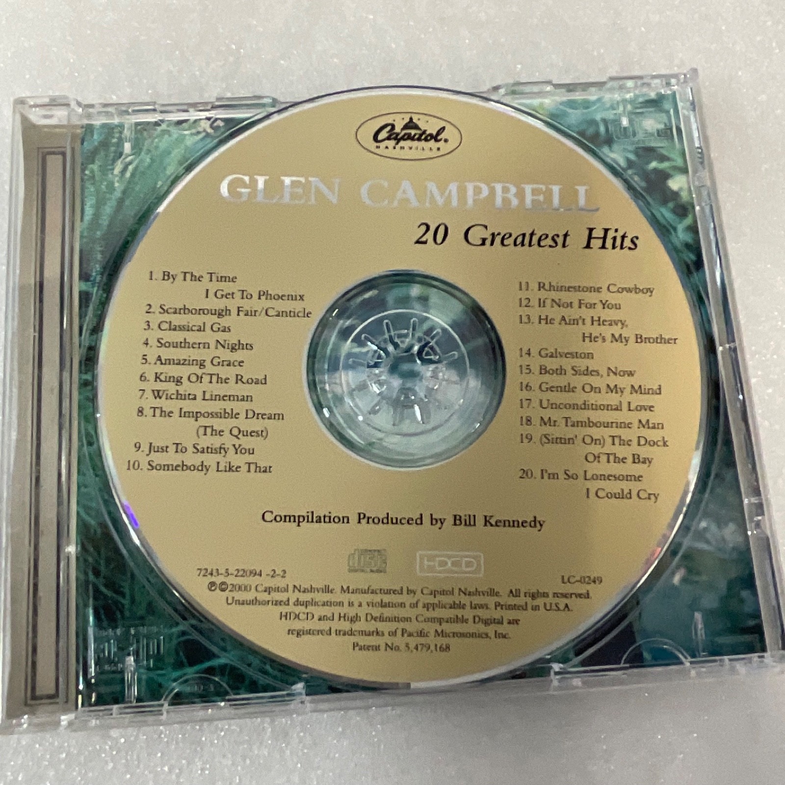 Glen Campbell 20 Greatest Hits CD Capitol Nashville 2000 HDCD Compilation - Image 14