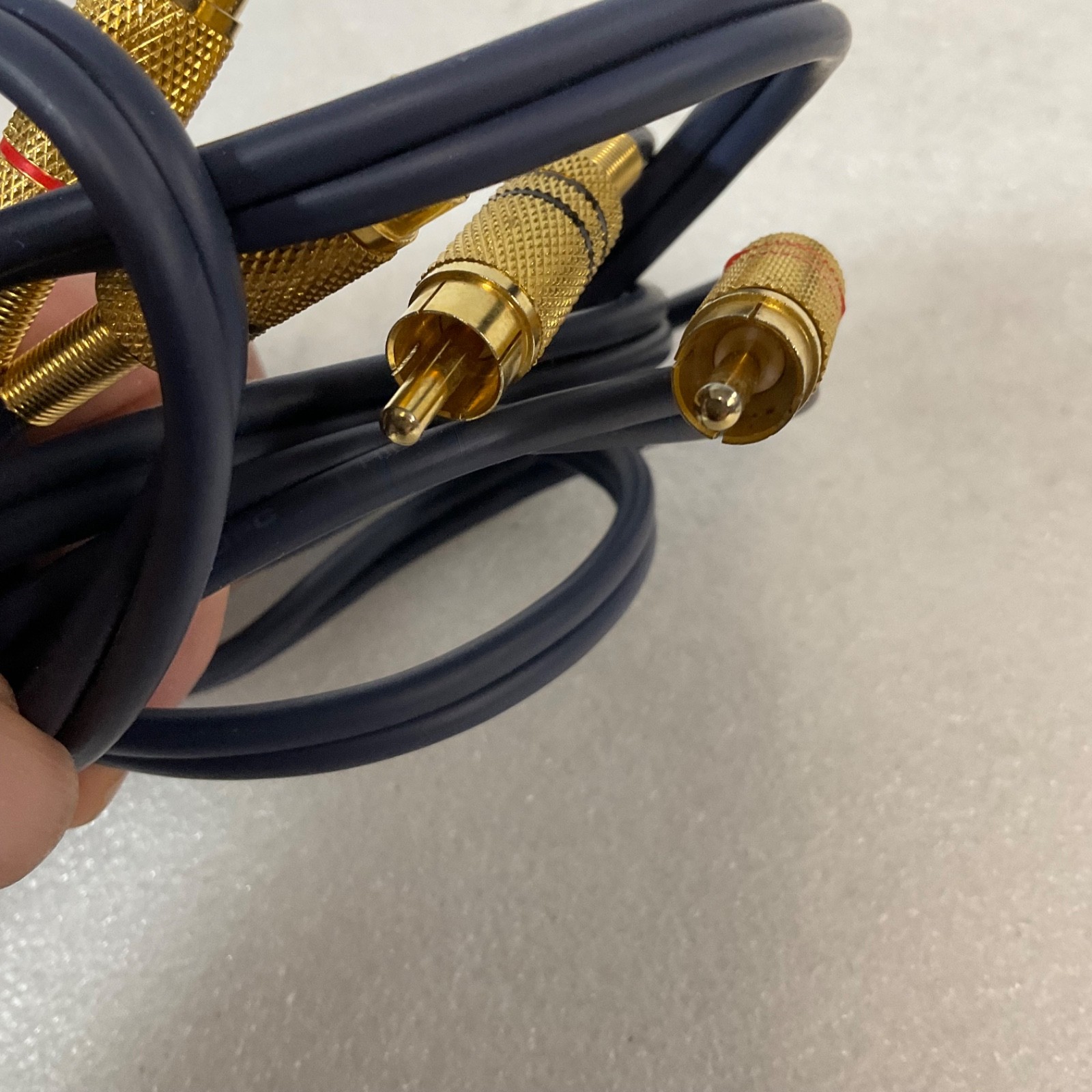 60 in Stereo RCA Audio Cable Gold Tone Metal Connectors Dual Male - Image 2