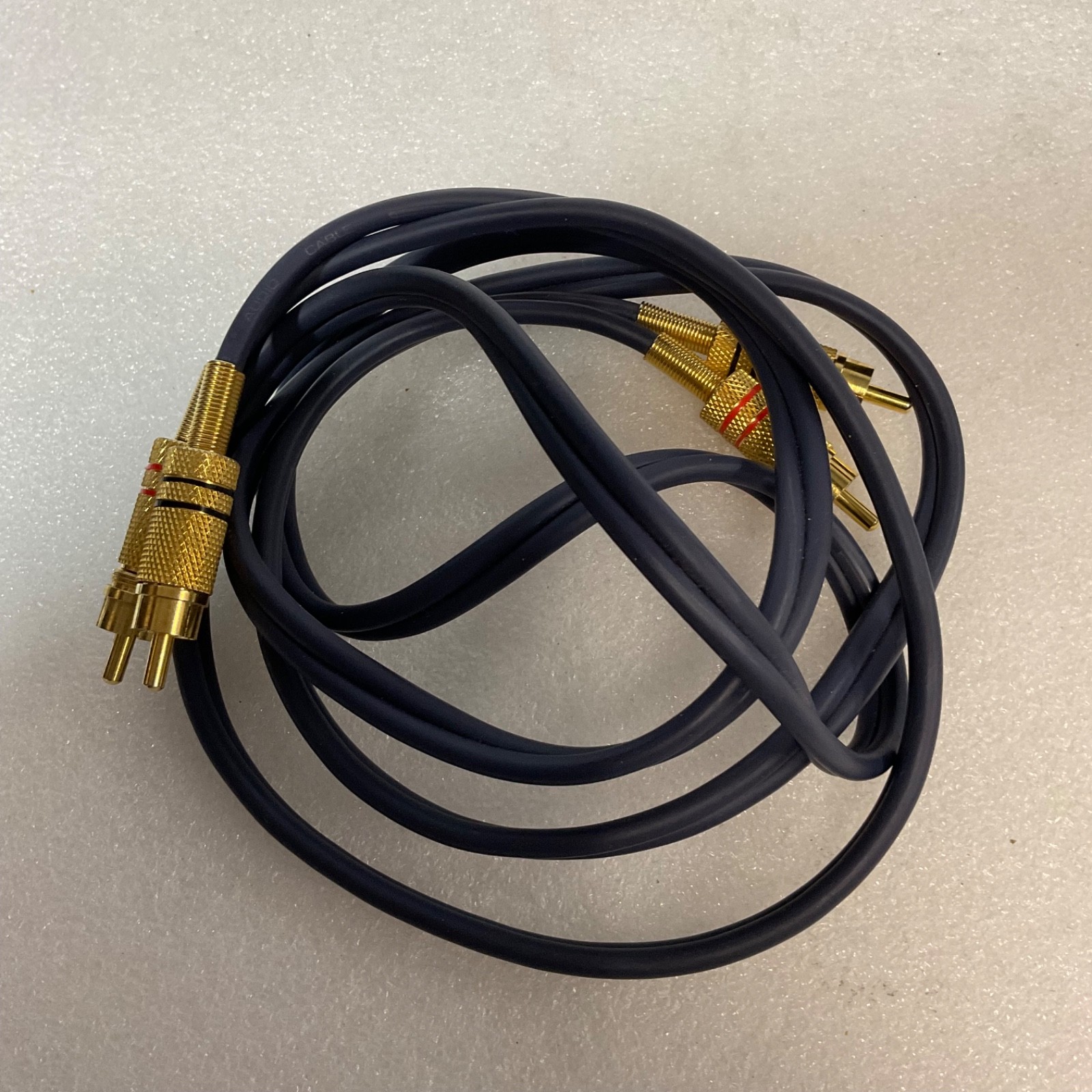 60 in Stereo RCA Audio Cable Gold Tone Metal Connectors Dual Male - Image 4