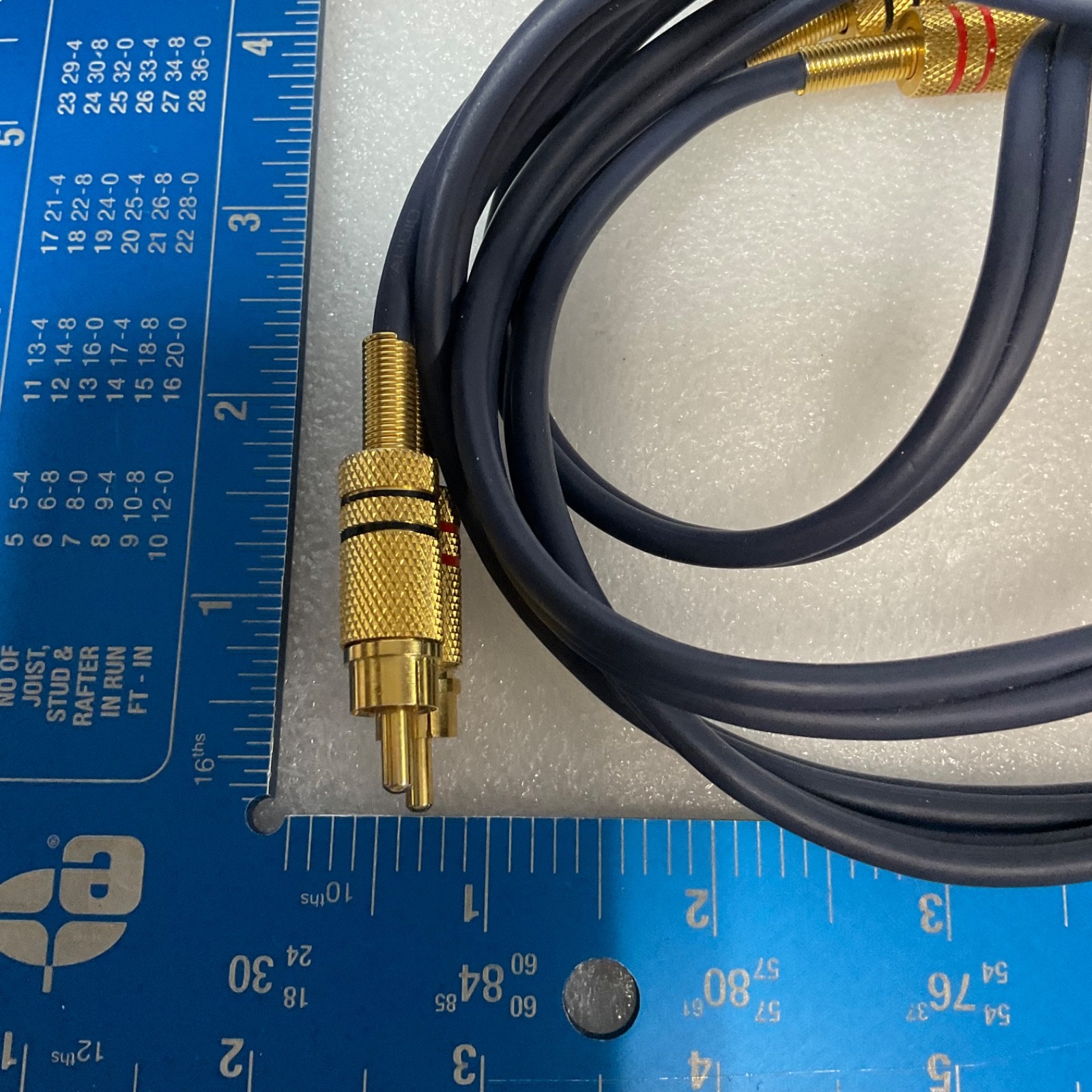 60 in Stereo RCA Audio Cable Gold Tone Metal Connectors Dual Male - Image 5