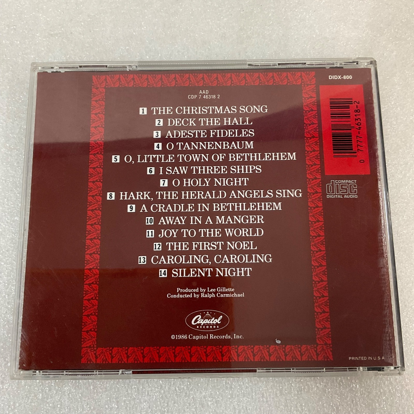 Nat King Cole The Christmas Song CD Capitol 1986 Holiday Classics - Image 2