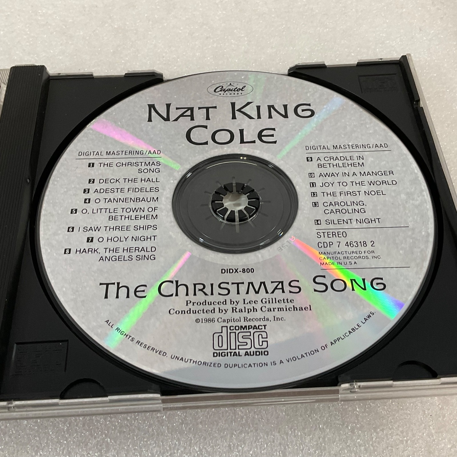 Nat King Cole The Christmas Song CD Capitol 1986 Holiday Classics - Image 12
