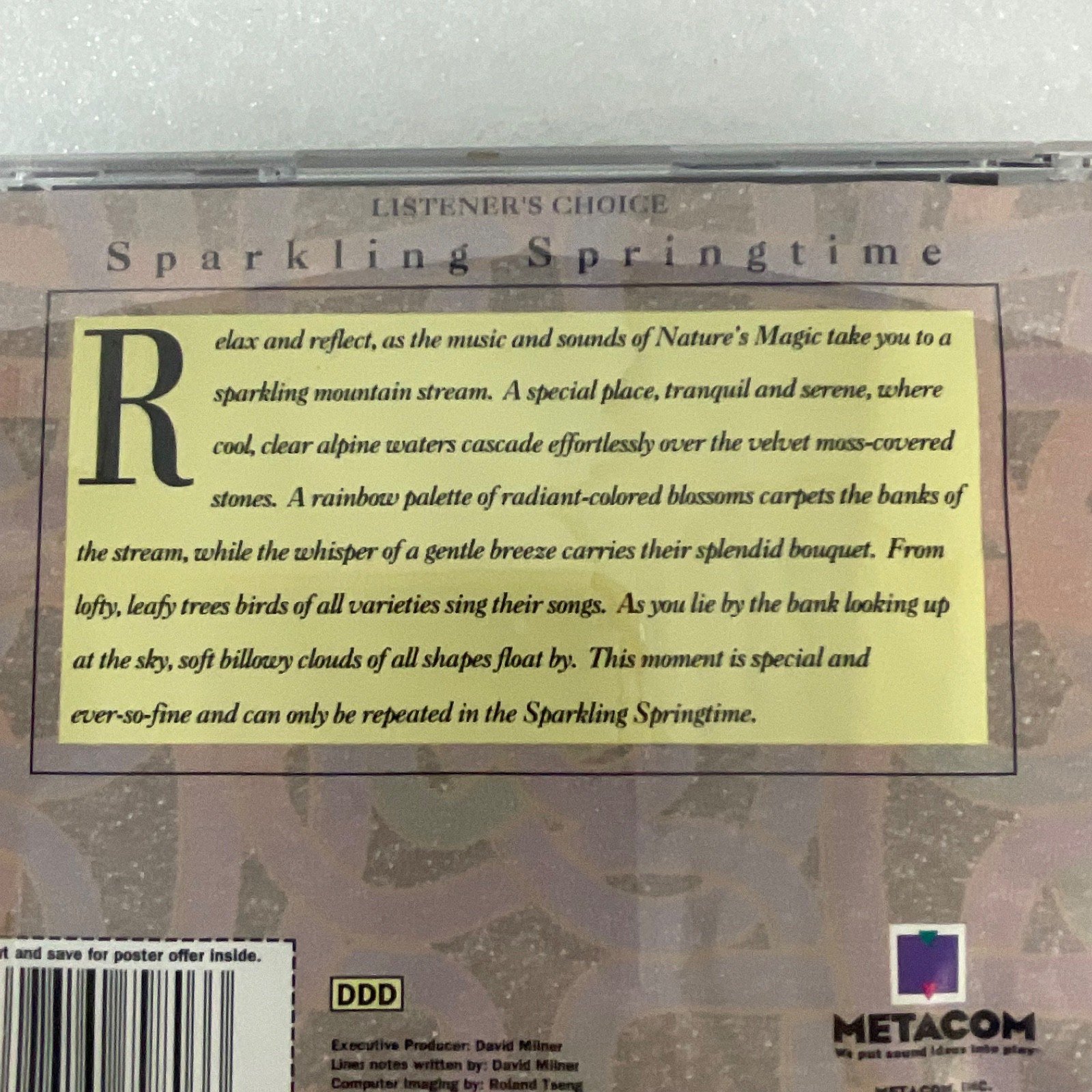 Sparkling Springtime CD Listener’s Choice Metacom 1993 Nature Sounds Ambient - Image 10