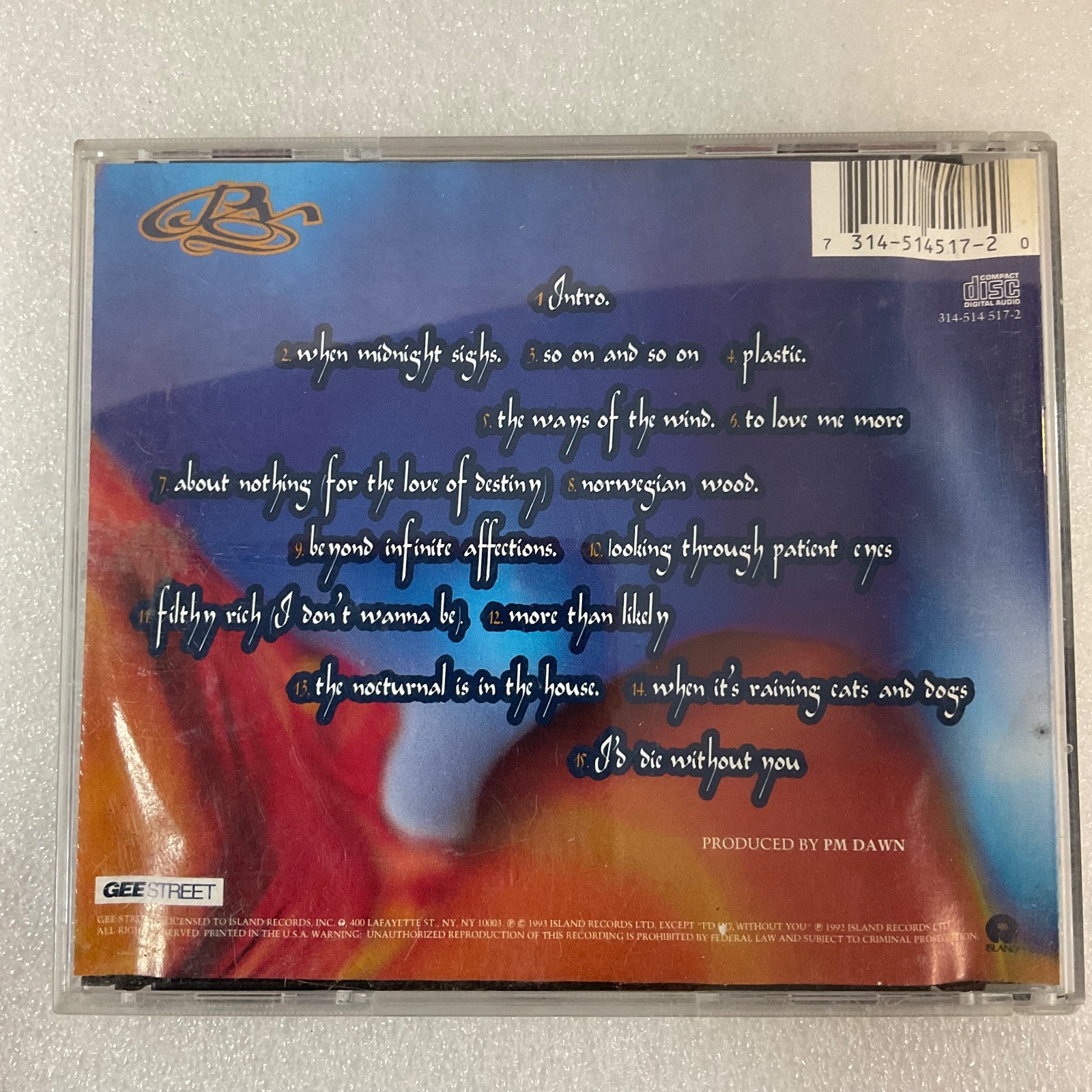 PM Dawn The Bliss Album CD 1993 Gee Street Island Records - Image 2