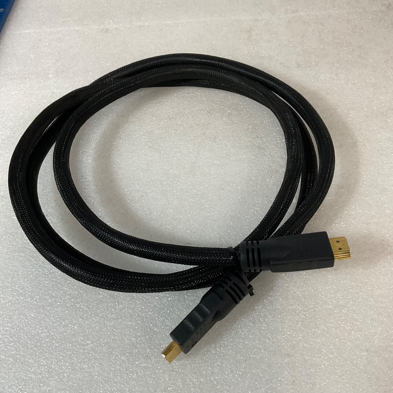 72 in Heavy Duty Braided HDMI Cable Gold Tone Connectors Black - Image 1