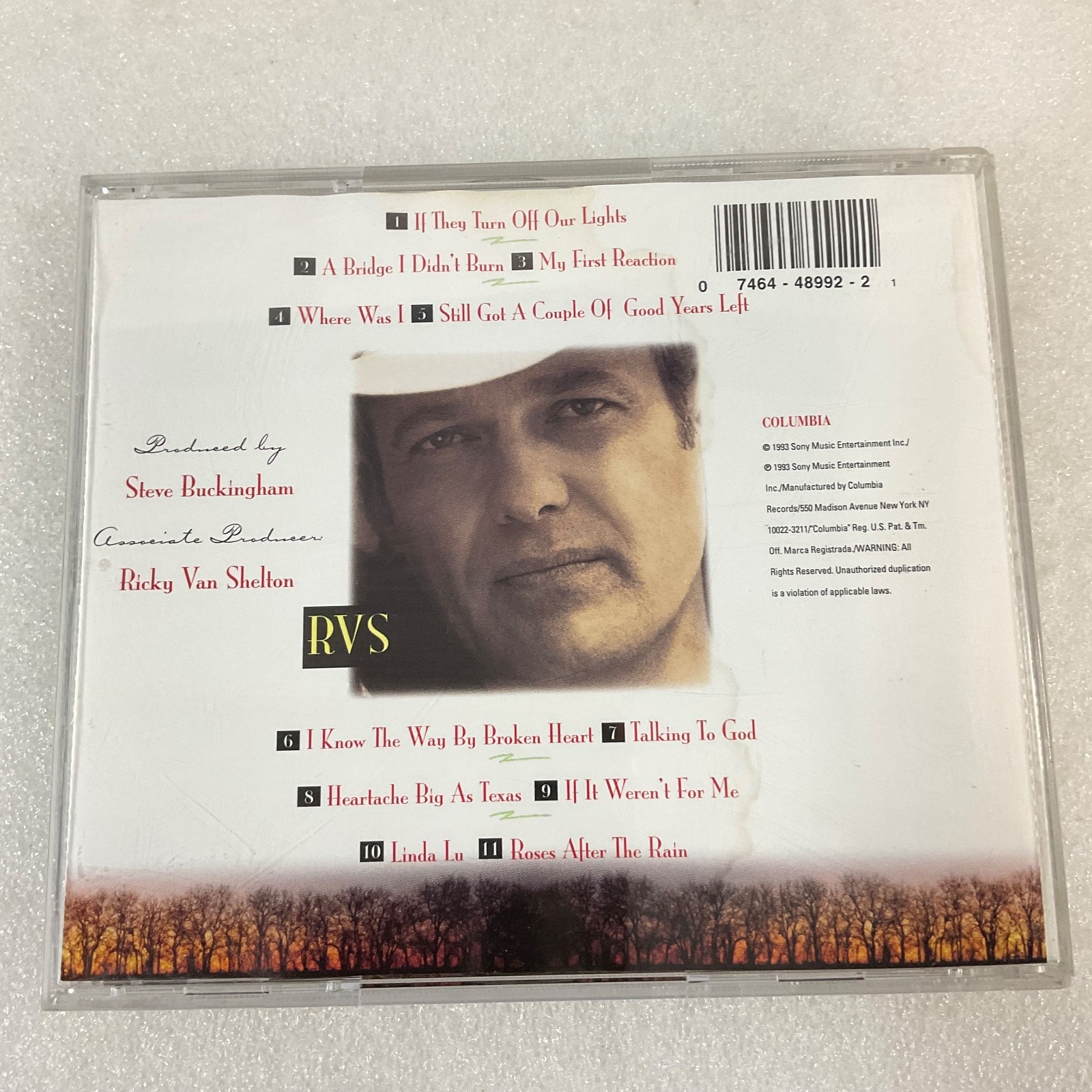 Ricky Van Shelton A Bridge I Didn't Burn CD 1993 Columbia Country Album - Image 2