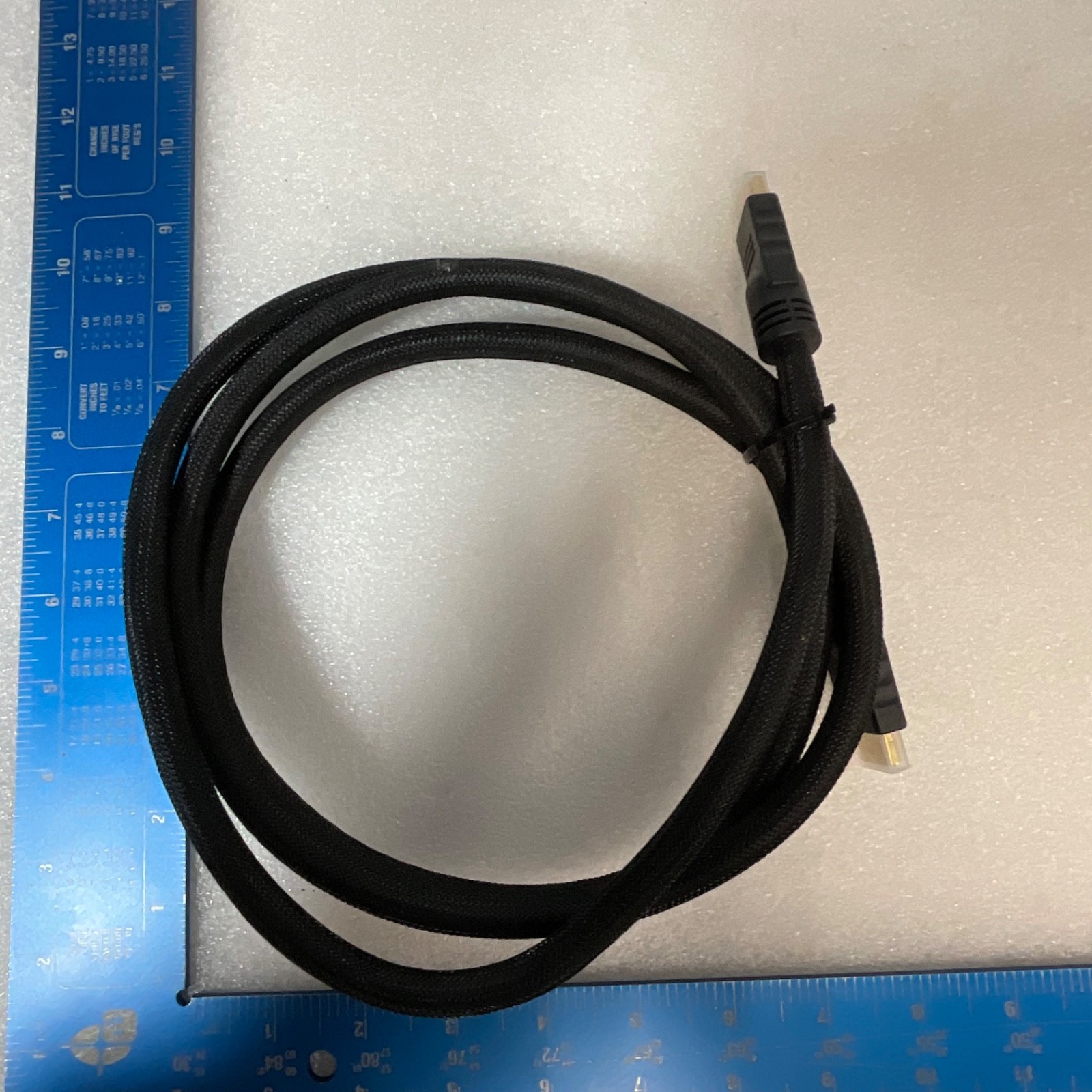 72 in Braided HDMI Cable Male to Male Gold Tone Connectors Black - Image 5