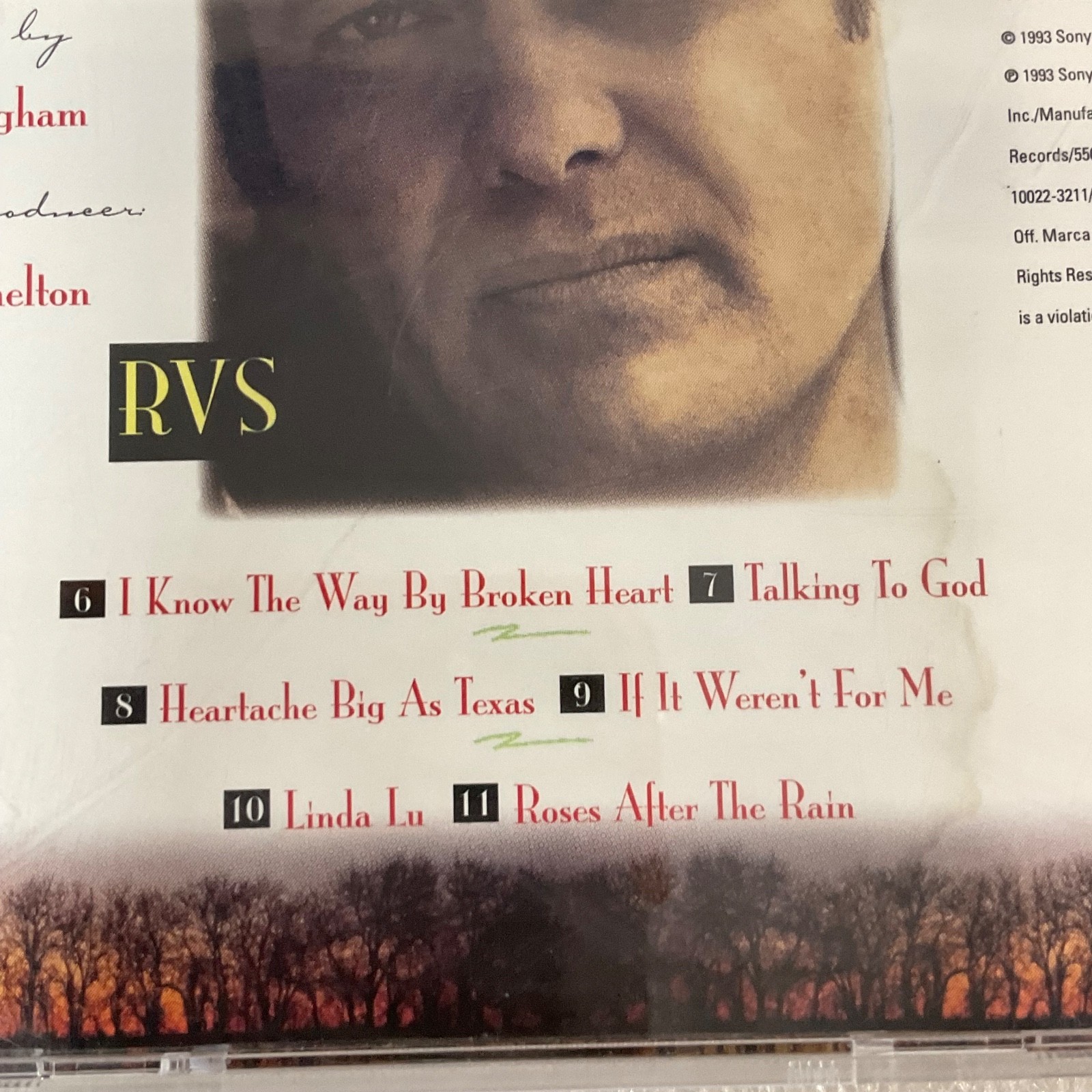 Ricky Van Shelton A Bridge I Didn't Burn CD 1993 Columbia Country Album - Image 10