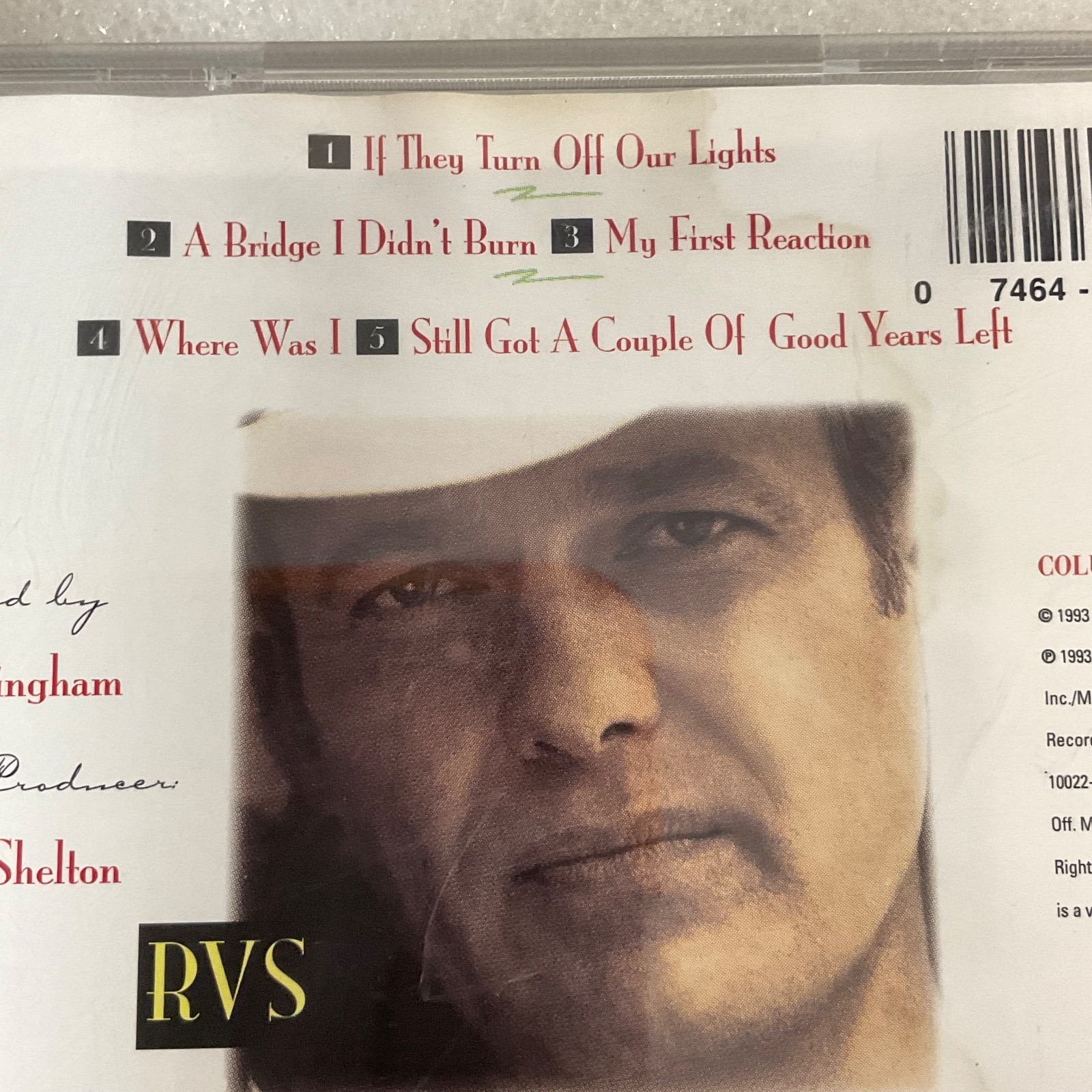 Ricky Van Shelton A Bridge I Didn't Burn CD 1993 Columbia Country Album - Image 8
